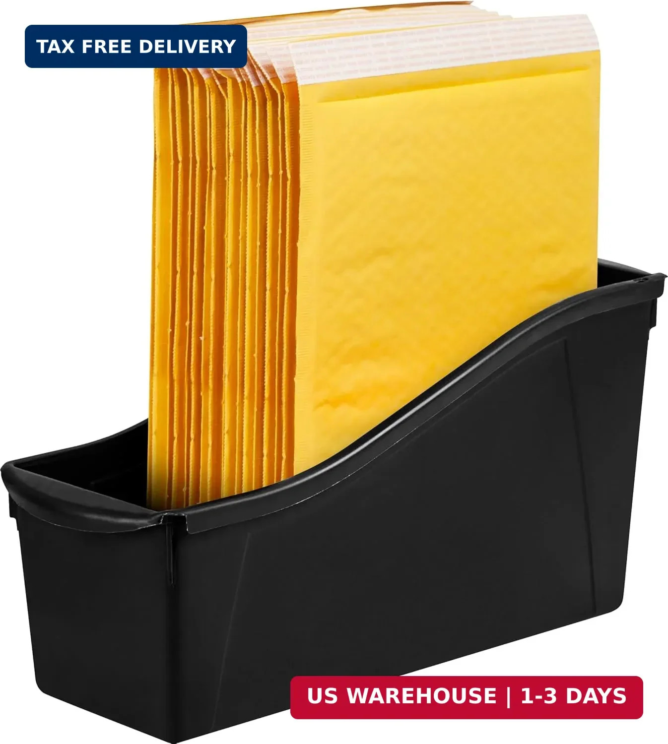 Storex Large Book Bin – Interlocking Plastic Organizer for Home, Office, and Wor