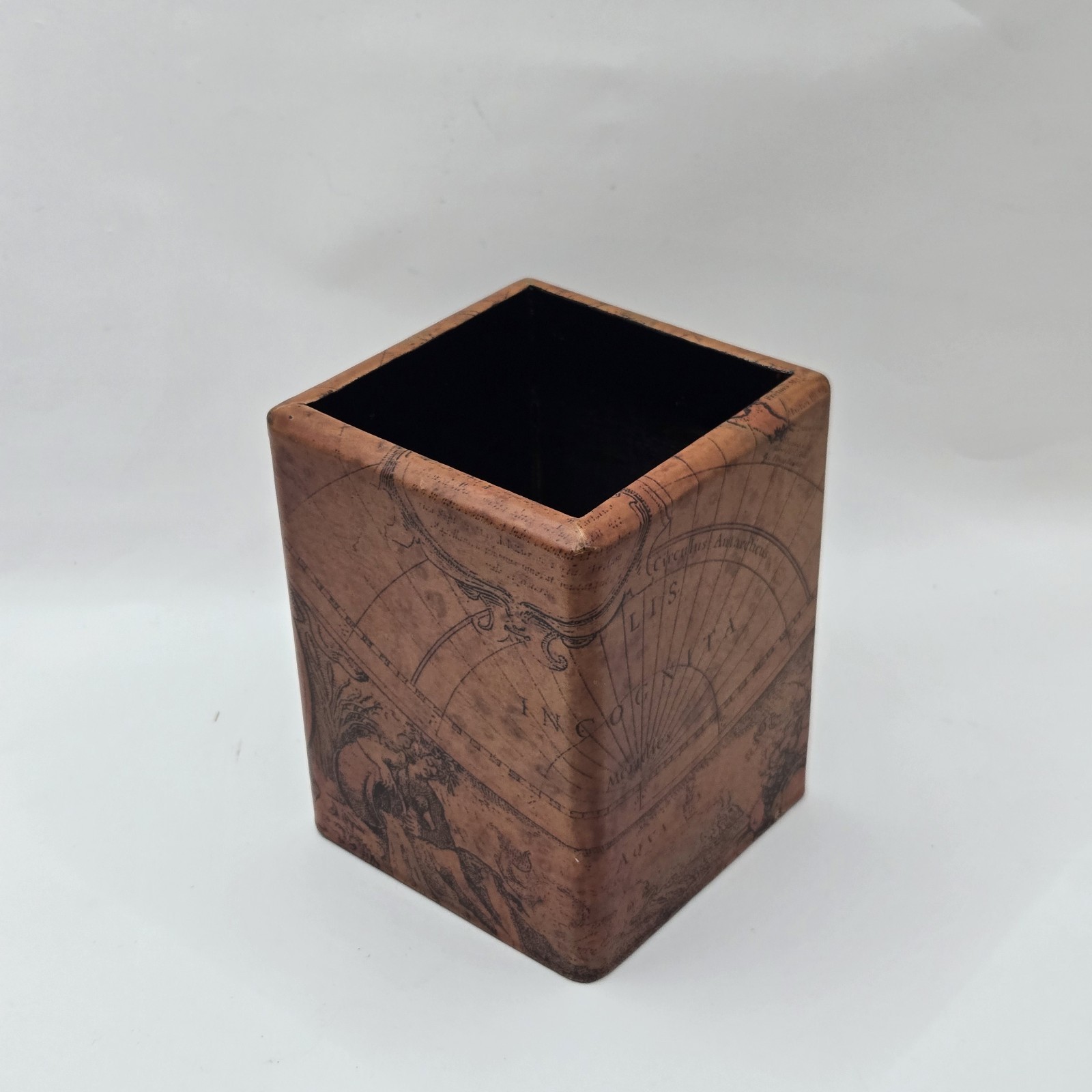 OOAK VTG Handmade Storia Art Inlay Pen & Pencil Holder Desk Office Decor 4.5″H