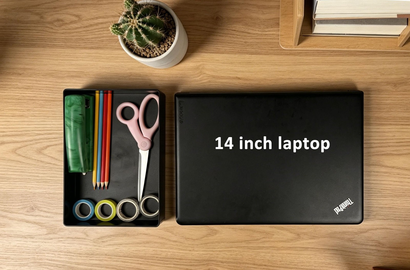 Amazon Basics Rectangular Plastic Desk 9.4″ x 6.7″ x 2″ (Pack of 2), Negro