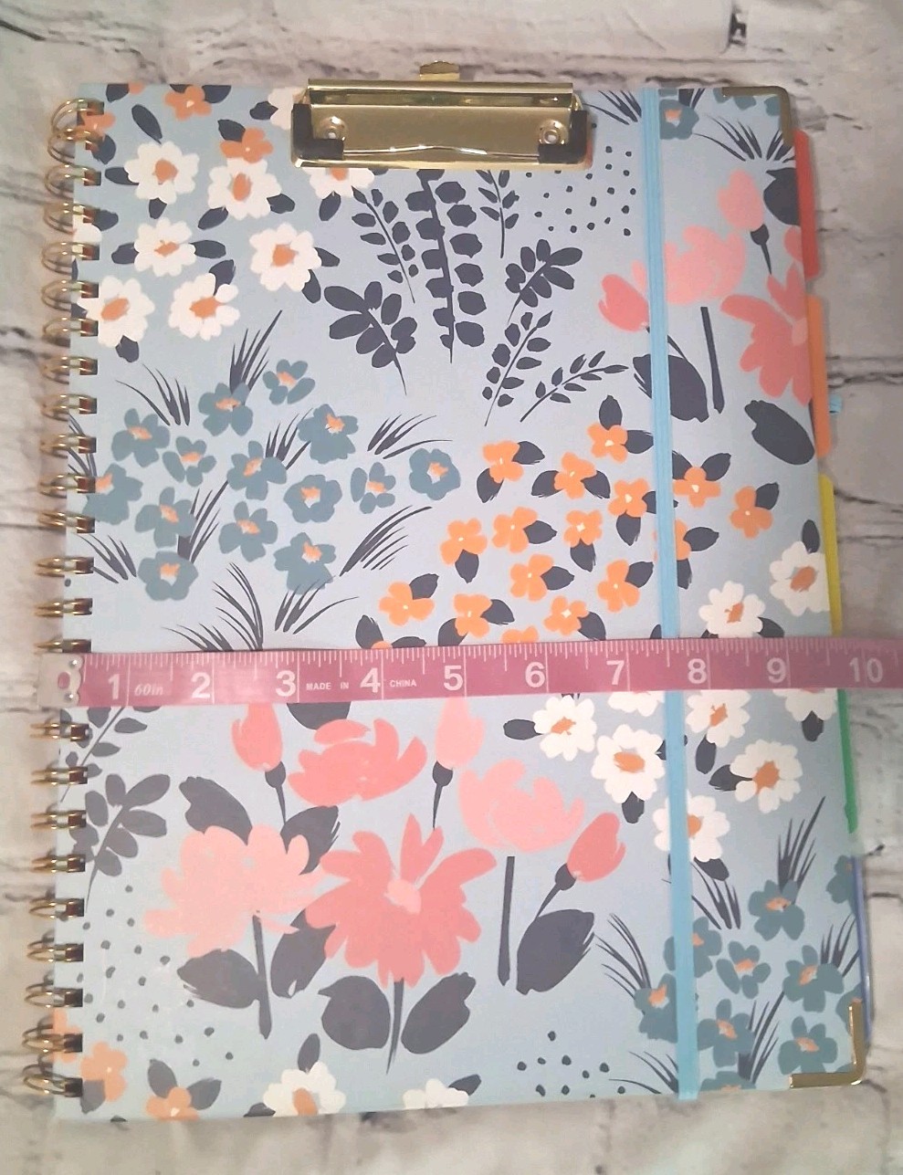 Floral Clipboard Portfolio & Spiral Organizer Notebook with Folders