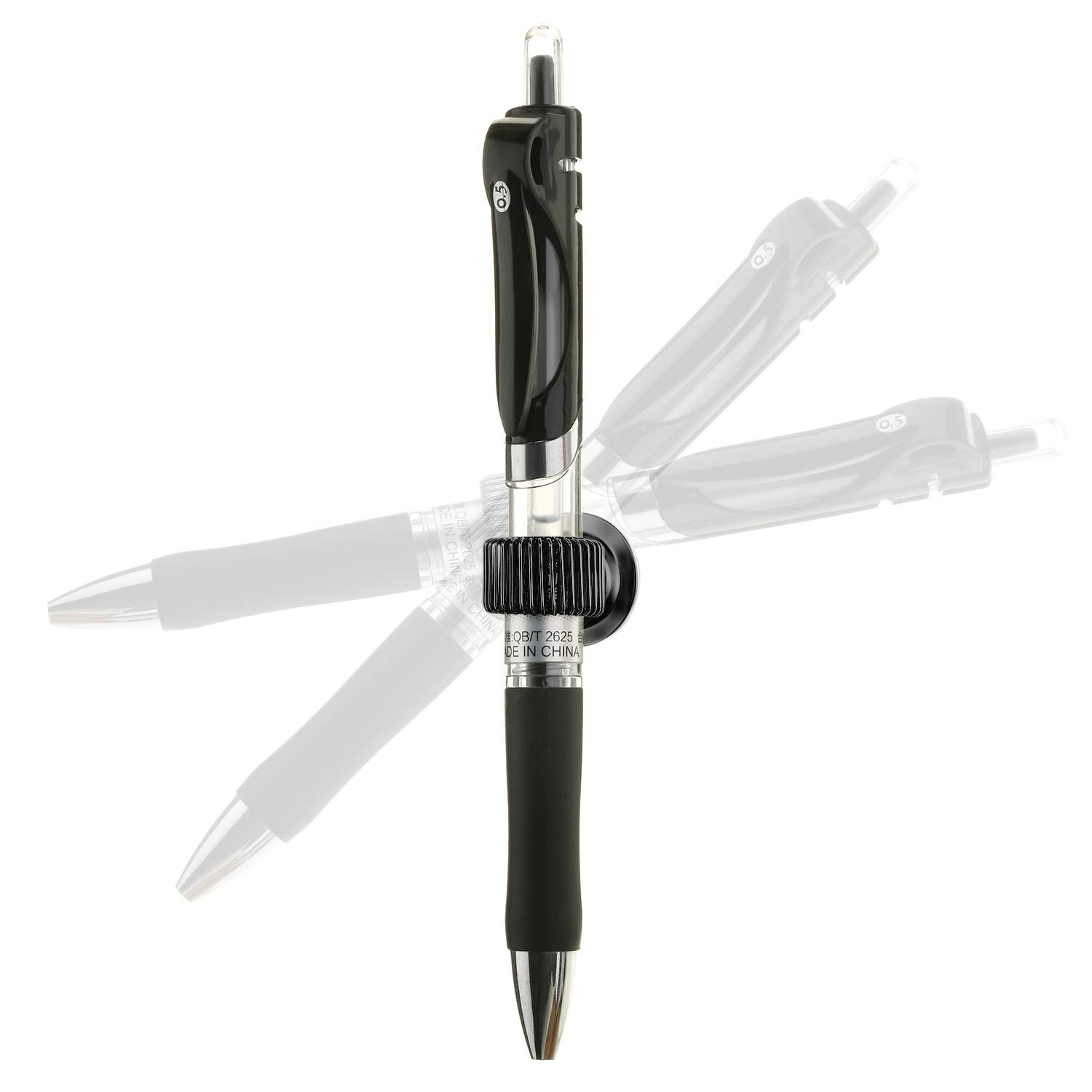 Adjustable Spring Loop Pen Holder, 10 Pcs Adhesive Pencil Clip, Black