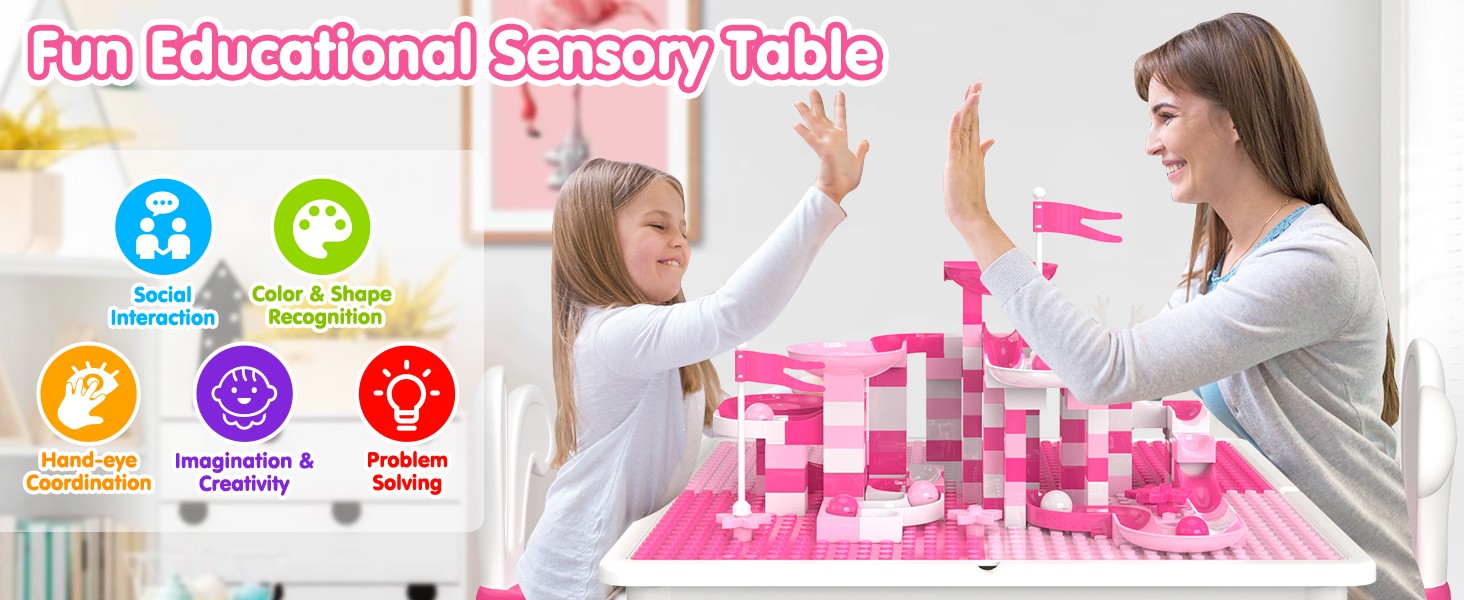 Kids Toddler Table and Chair Set: Water Table Activity Tables with
