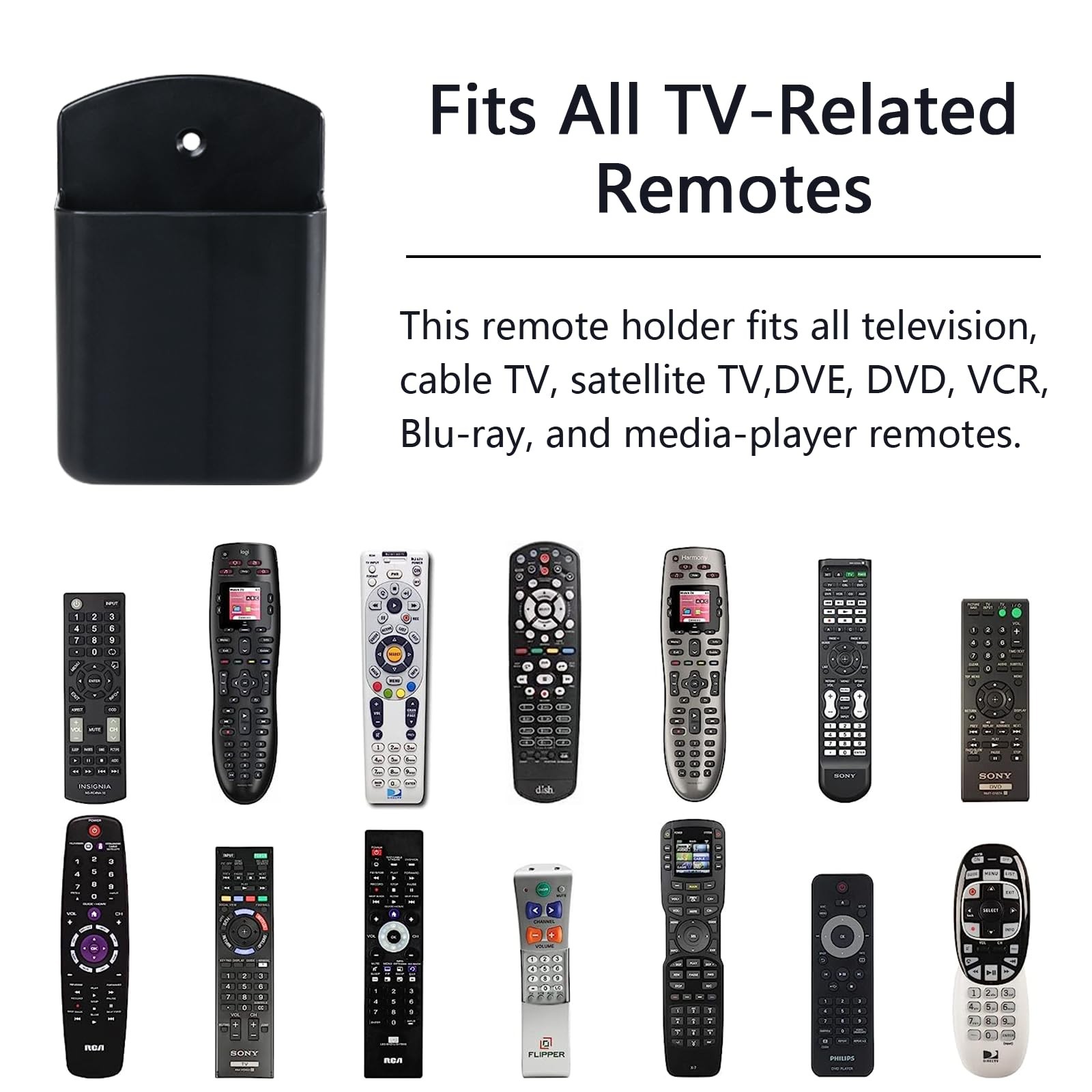 2 Pcs Remote Control Holder Wall Mount, TV Controller Holder, Self Adhesive Remo