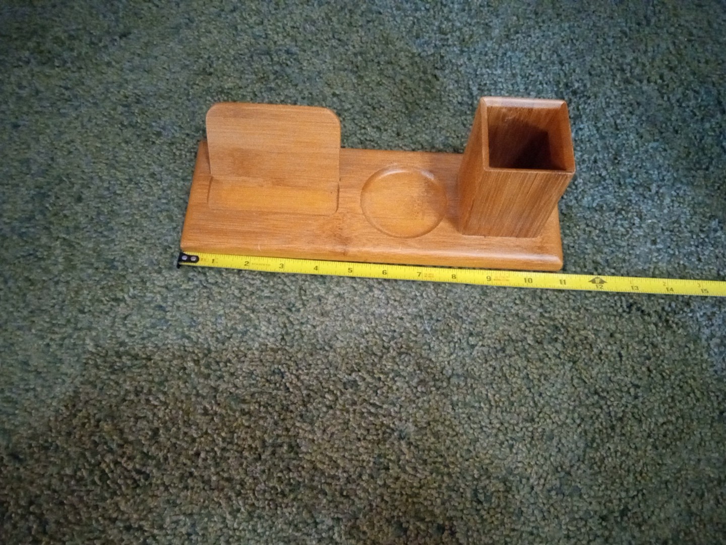 Wooden Handmade Desktop Organizer Cards Pencils Change Holder Unique USA Nice