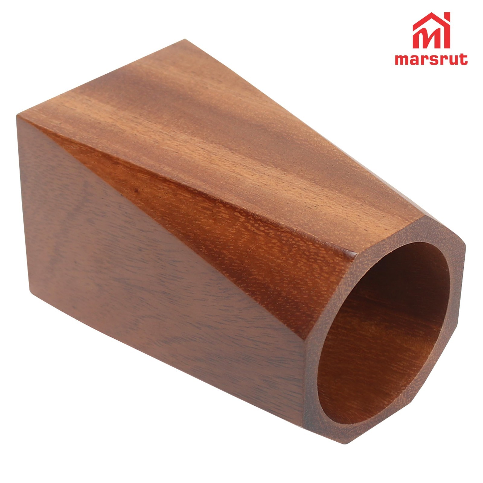 Natural Wood Pencil Holder – Octagonal Desk Organizer for Home, Office & Makeup
