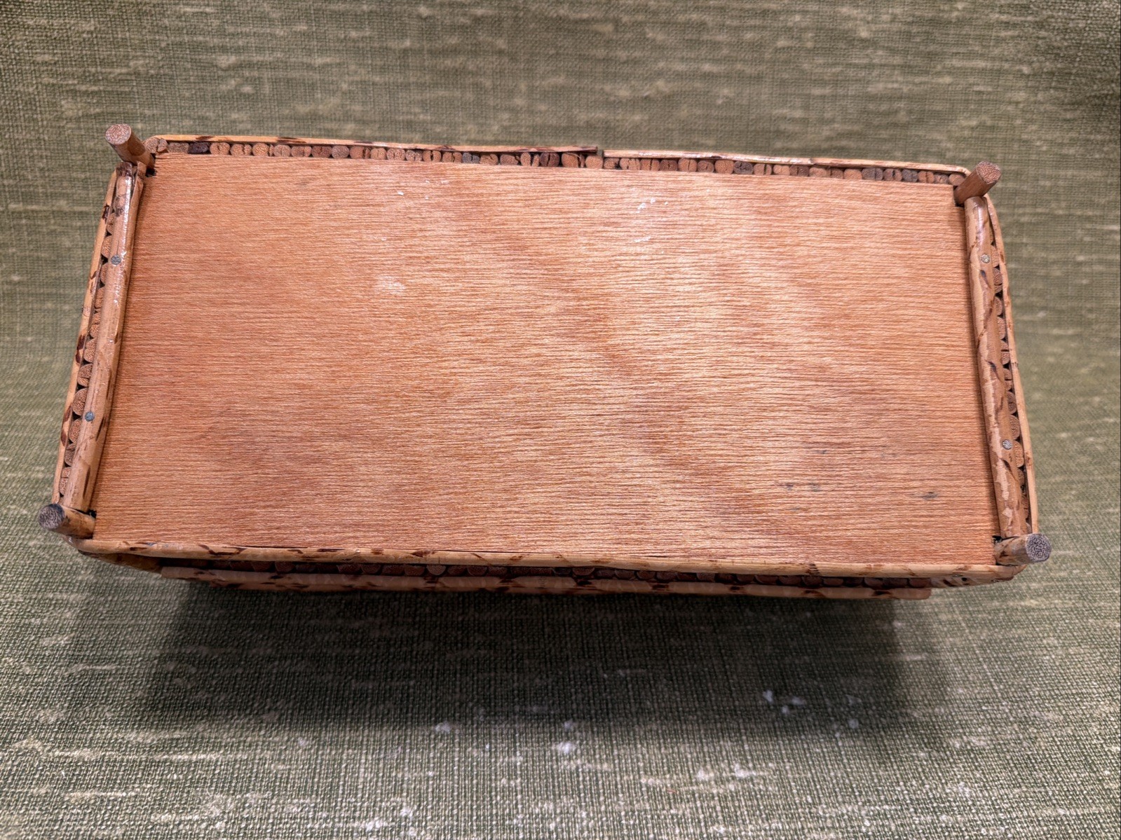 Vintage Bamboo Rattan Desk Mail Letter Holder Organizer