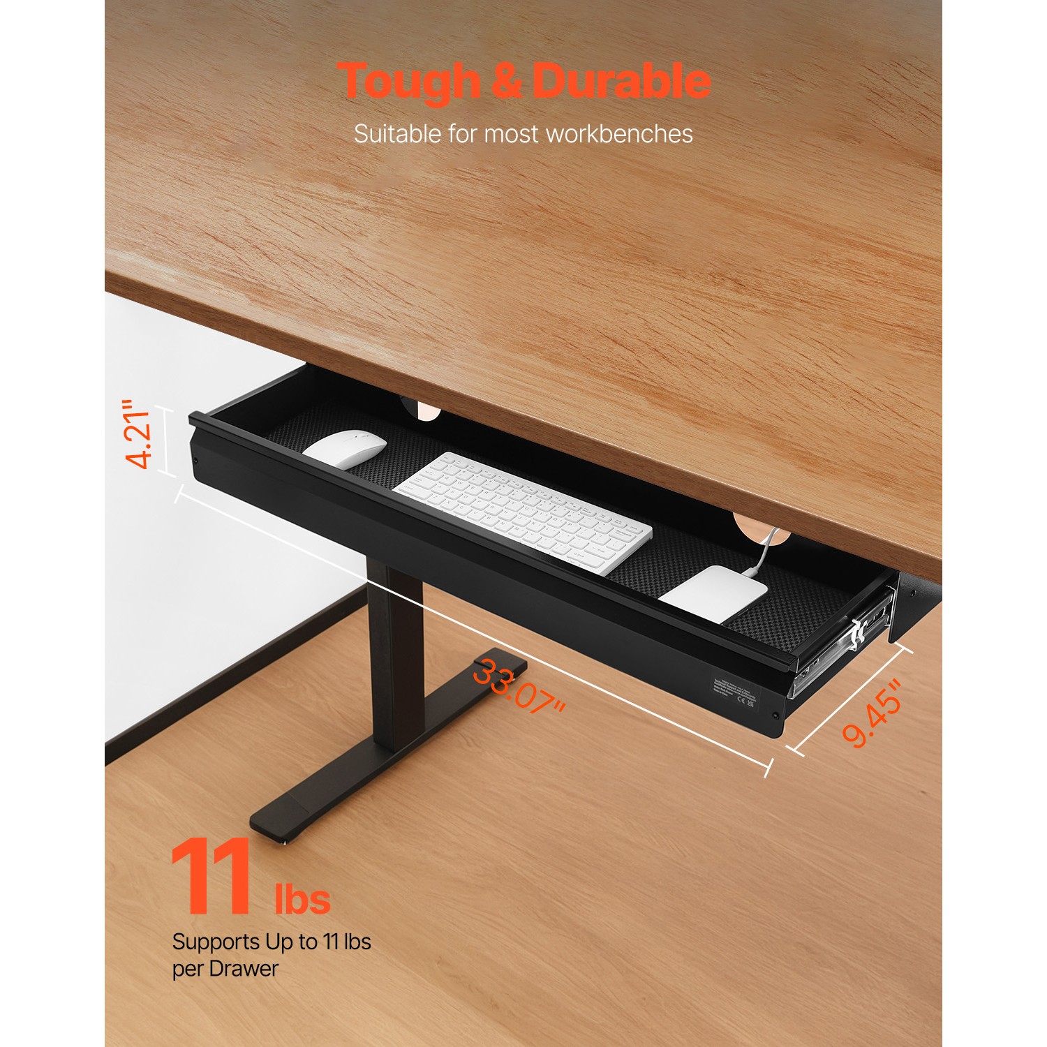 Uimoso 33-inch Slide-Out Under Desk Drawer Organizer for Home or Office Use