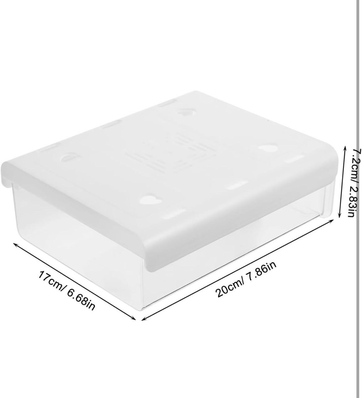 Under Desk Drawer, Self-Adhesive Slide Out Storage Organizer, White, Large