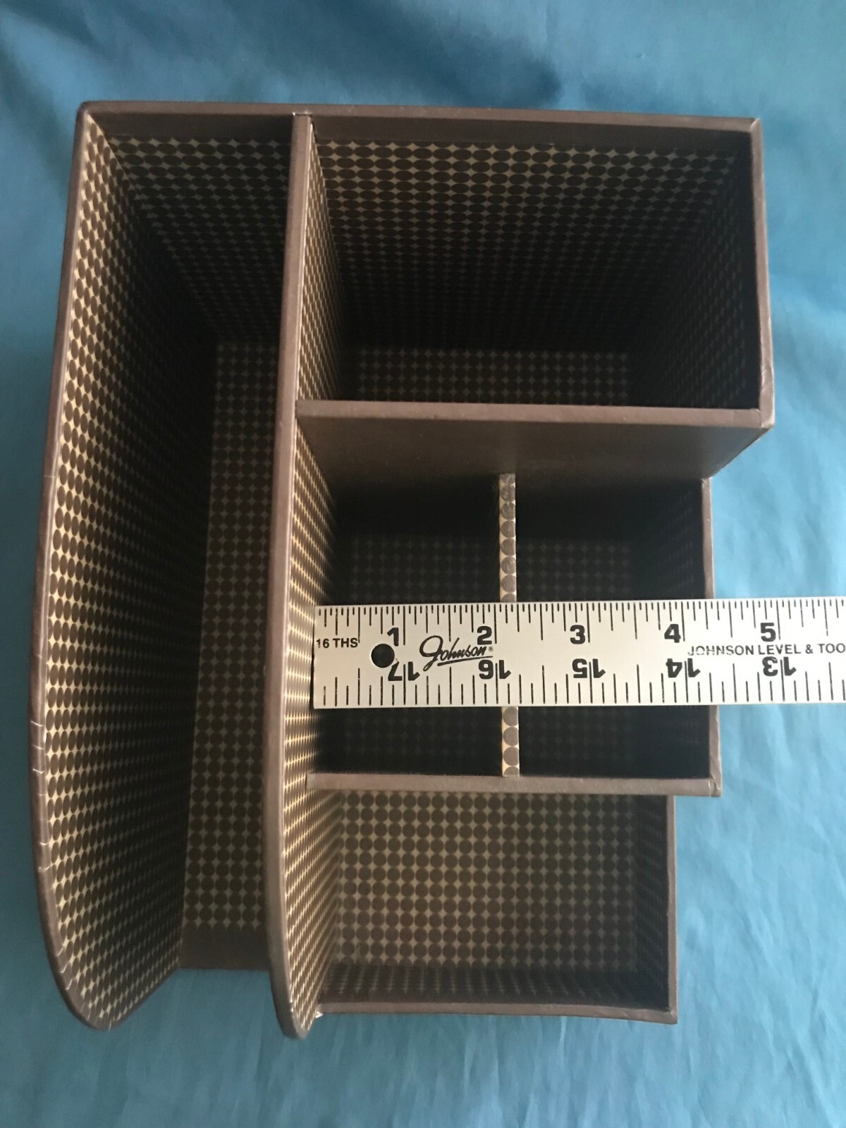 Pre-Owned Brown Real Simple Office & Craft Supplies Wooden Desk Organizer
