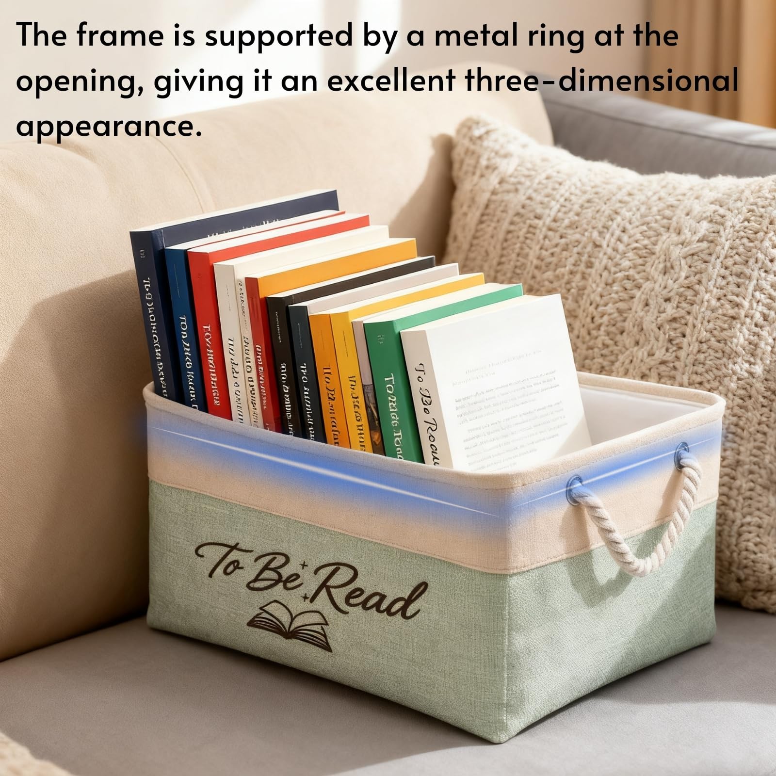 Book Storage Basket TBR Book Lover Gifts To Be Read List Storage Bin Reading