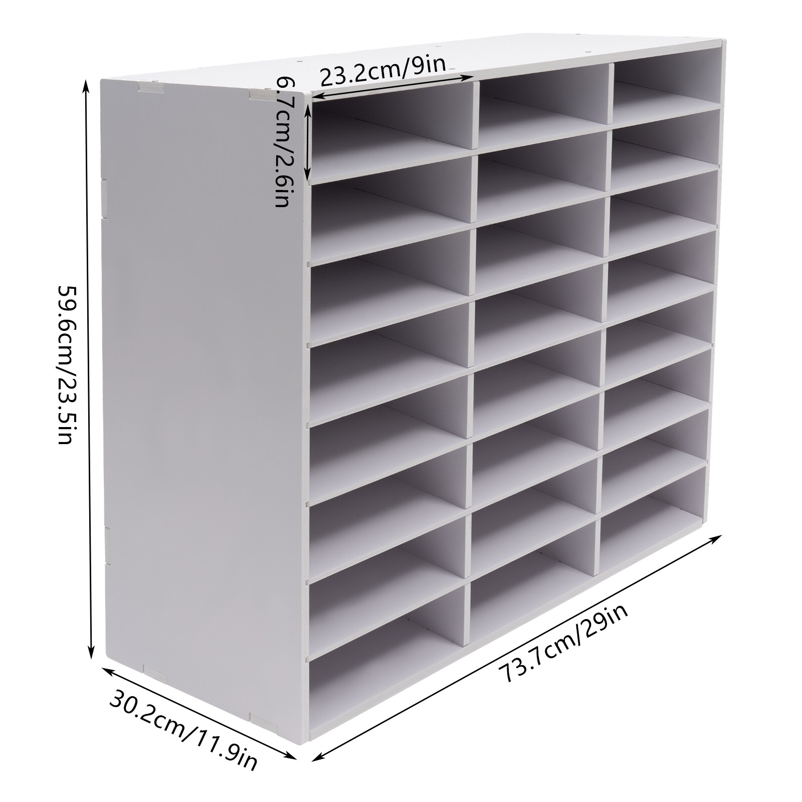 Classroom Mailbox – 24 Slots Literature Organizer, Construction Paper White