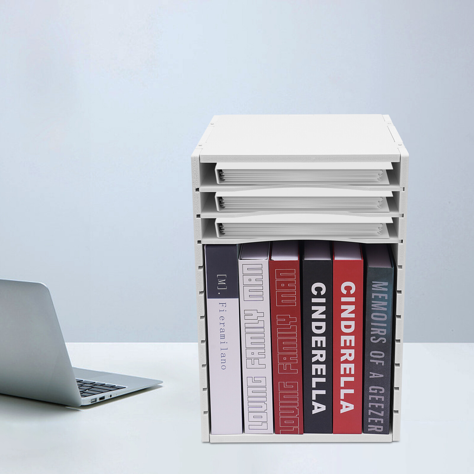 Literature Organizer File Sorter Paper Storage Holder 11 Compartment White