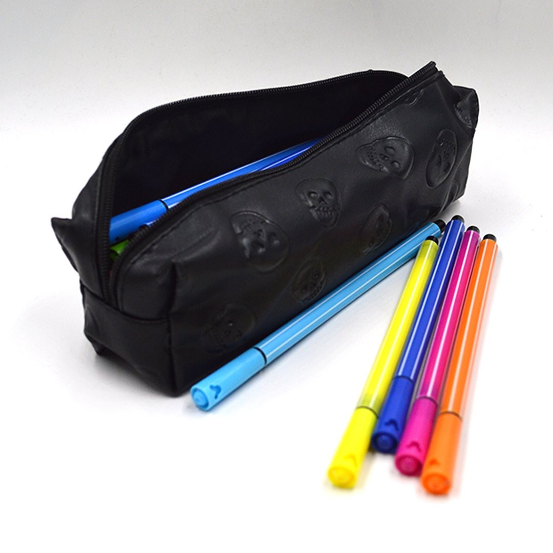 Fashion Glossy Hologram Laser Cosmetics Storage Bag Emboss Skull Pencil Case …