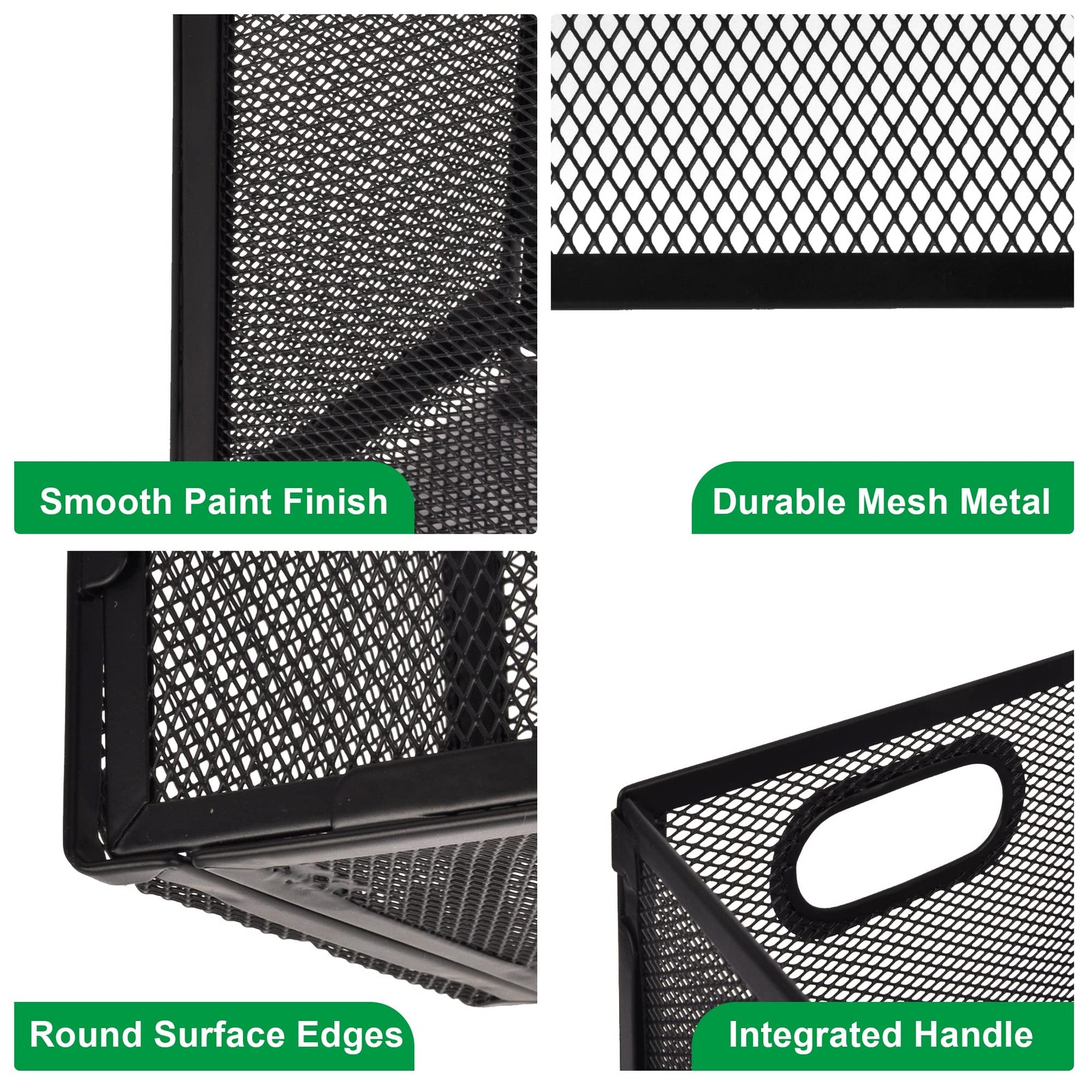 EASEPRES Desk Hanging File Organizer with 5 Folders, Mesh Metal Letter-Size D…