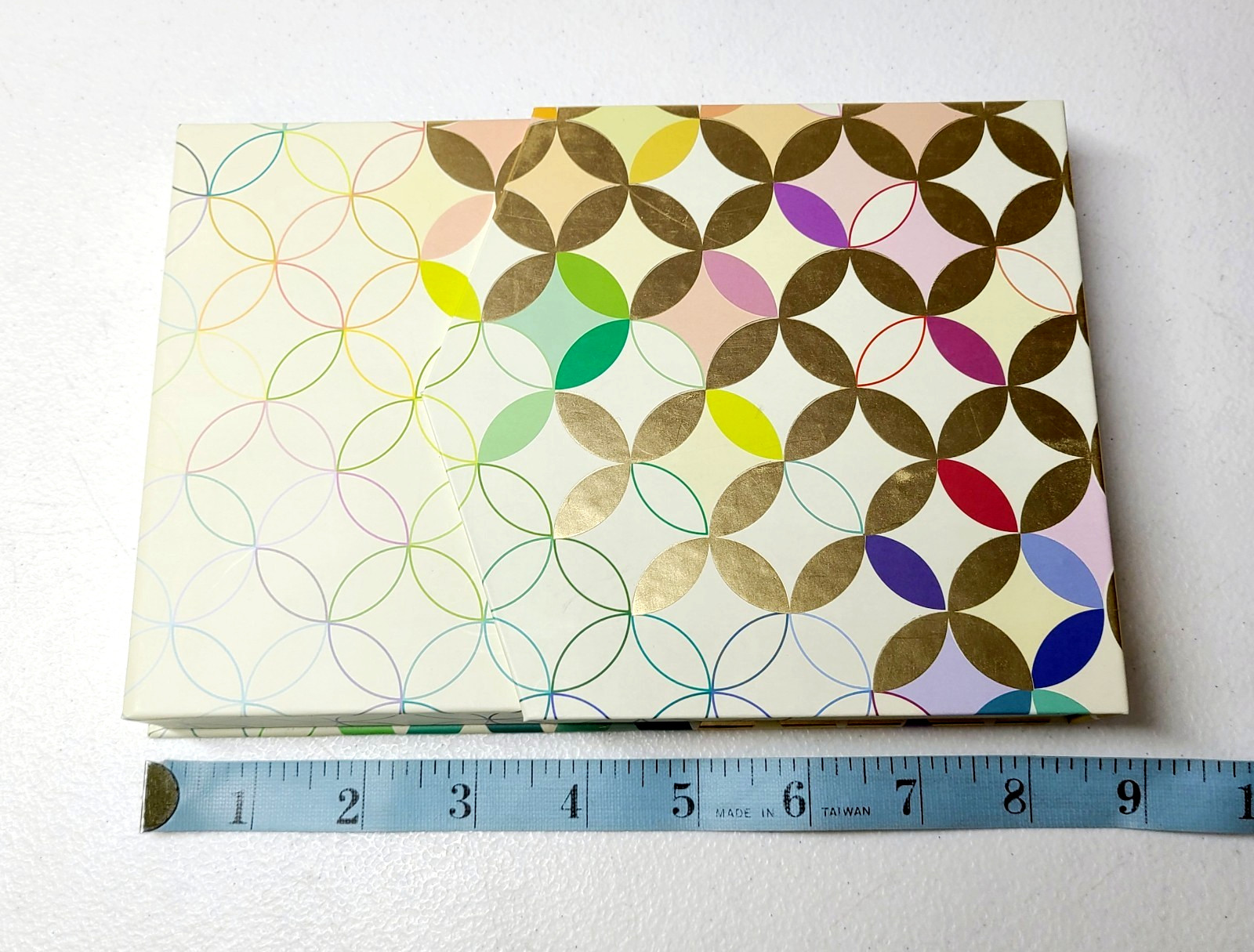 Erin Condren Metallic Mid-Century Circles Stylish Stationery Storage Box NEW