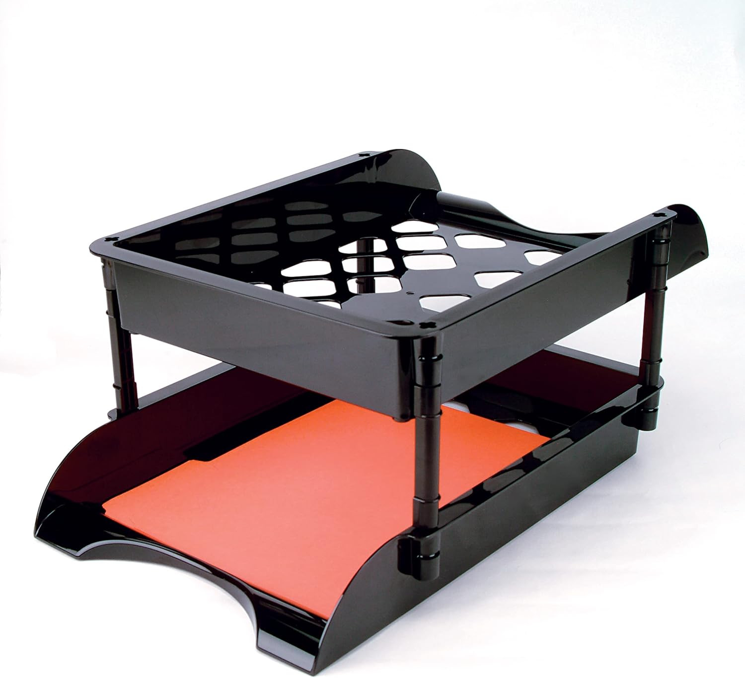 21072 Unbreakable High Capacity Tray Set, Letter-Legal, Black, 2-PK