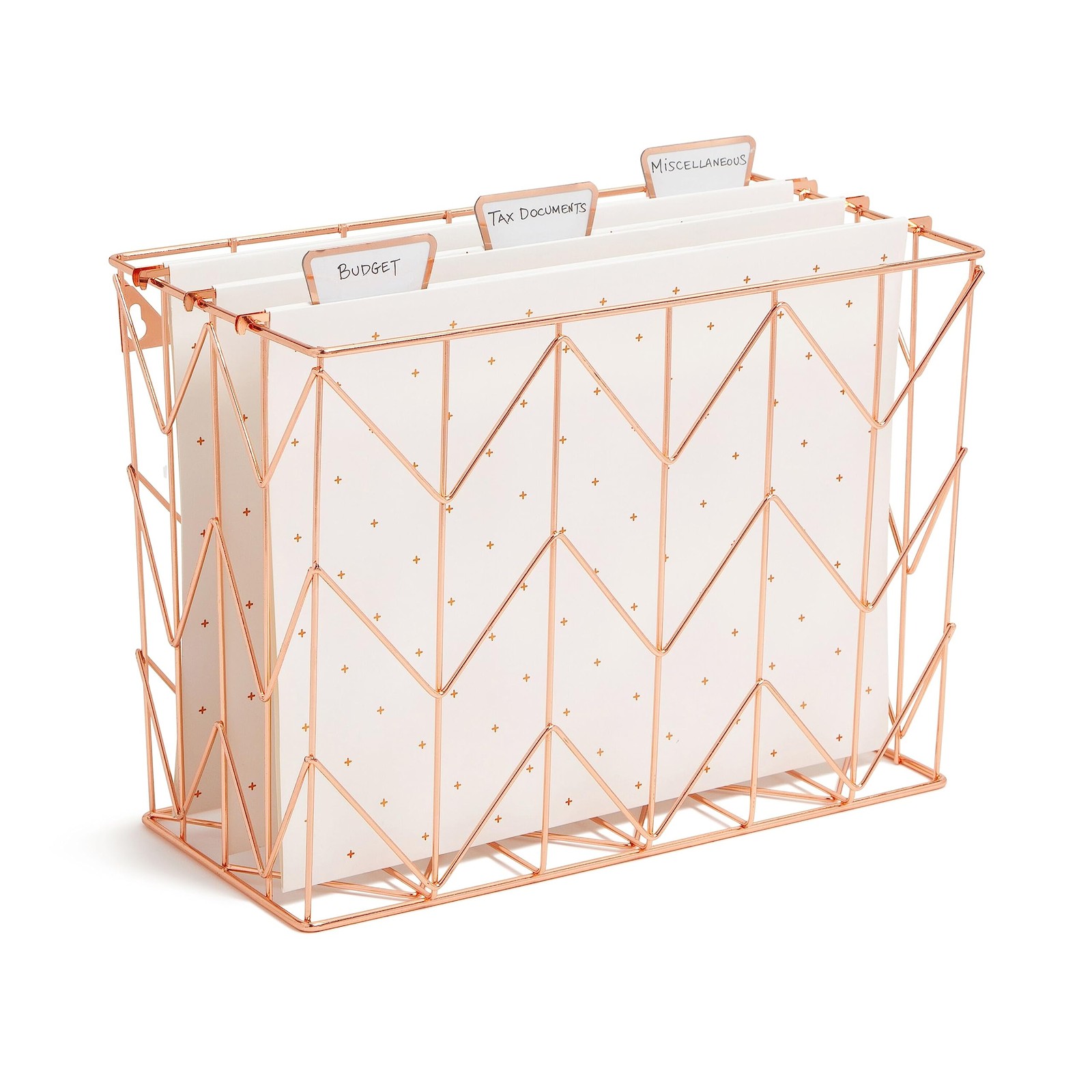 U Brands Desktop Fashion Filing Set, Organizer, 1 Pack, Rose Gold