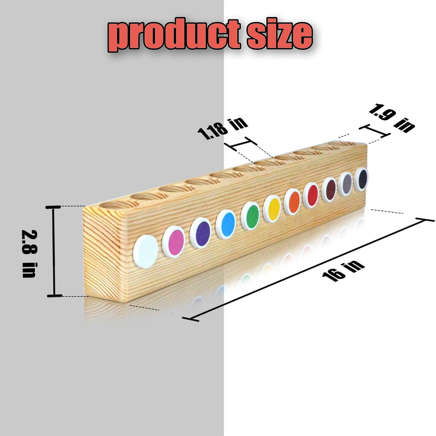 Desk Wood Colored Pen Pencil Holder, Solid Wooden Pencils Organizer Storage for