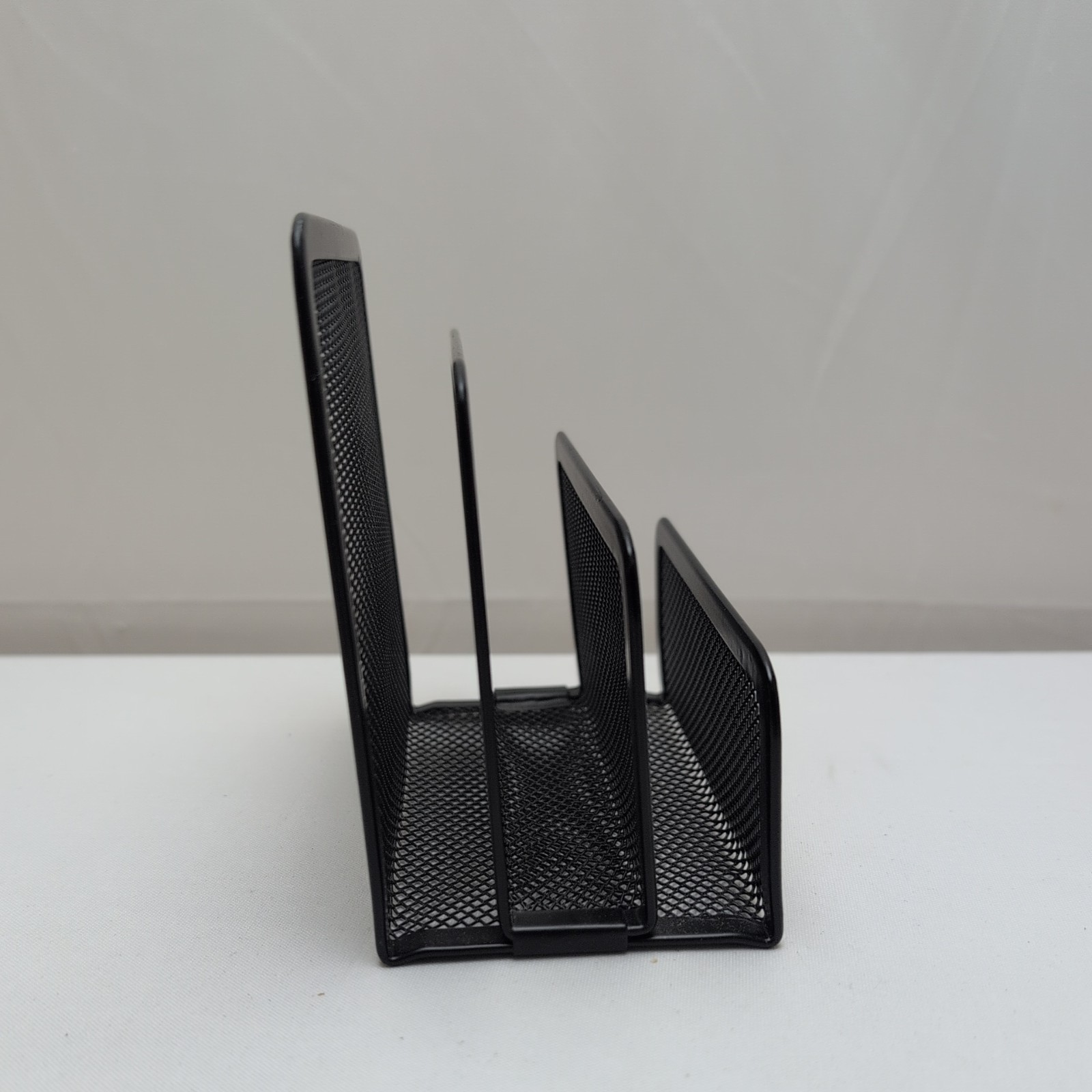 4 Compartment Wire Mesh Letter Holder Matte Black Perfect