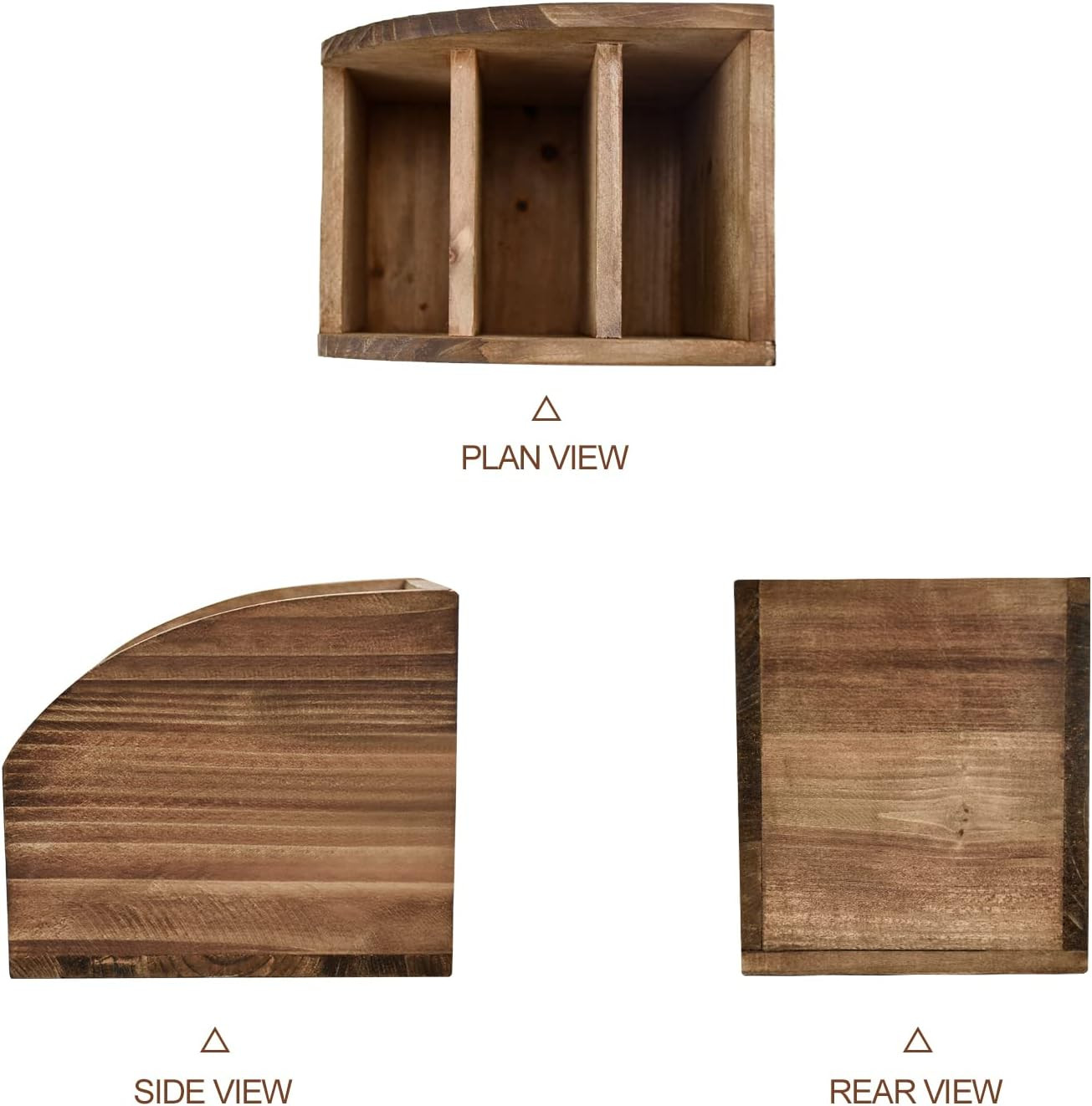 OKSQW Rustic Vintage Wooden Desk Organizer Farmhouse Wood Remote Control Caddy,