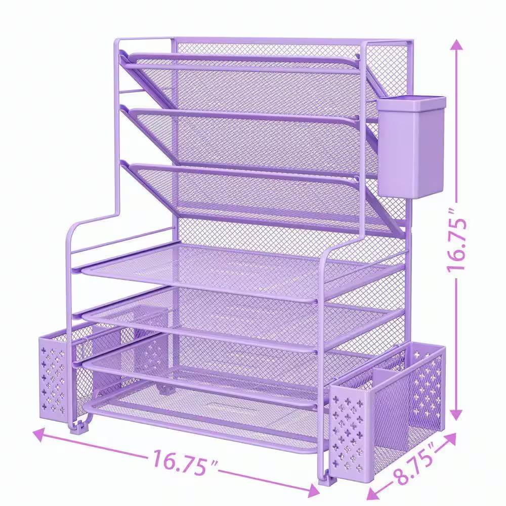 16.75 in X 16.75 in 7 Tier Desk File Organizer, Letter Tray Paper Organizer and