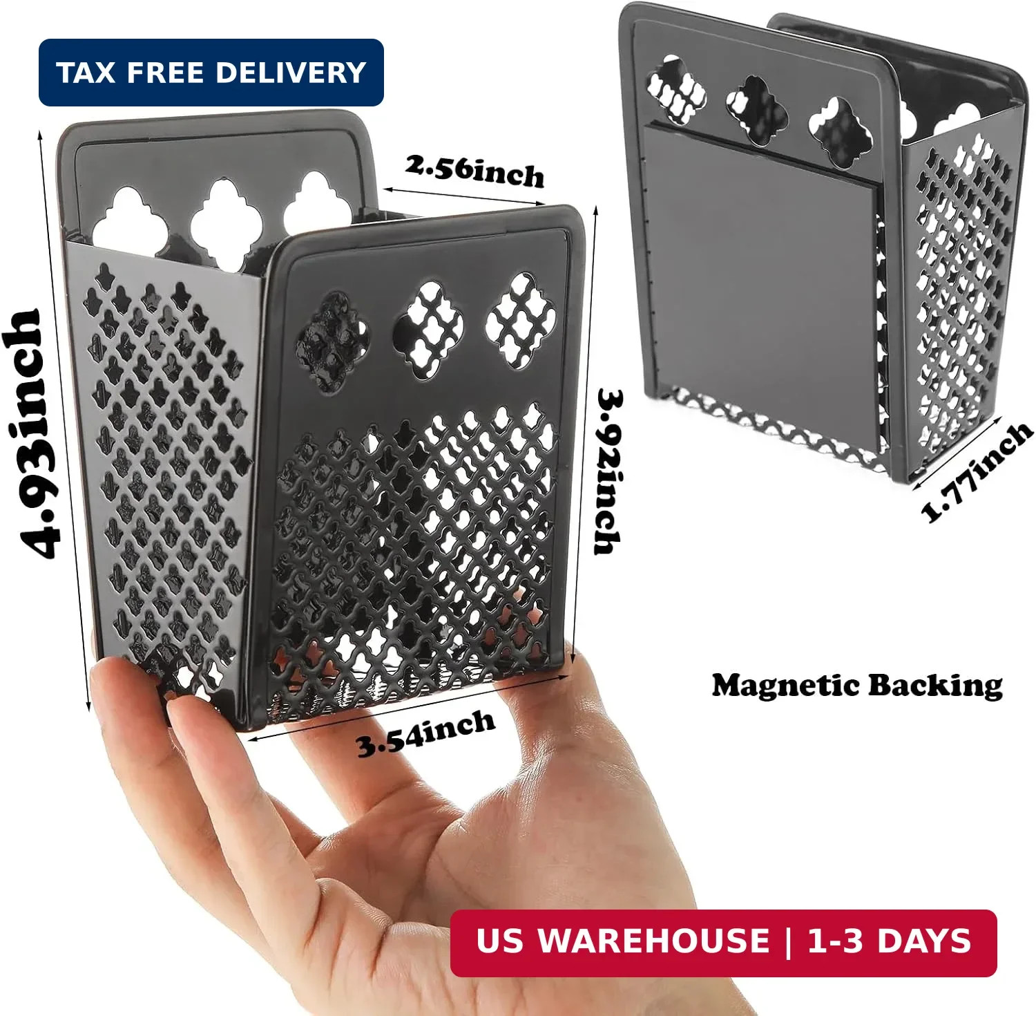 Magnetic Pen Holder, Mesh Metal Strong Magnet Dry Erase Marker Holder Pencil Org