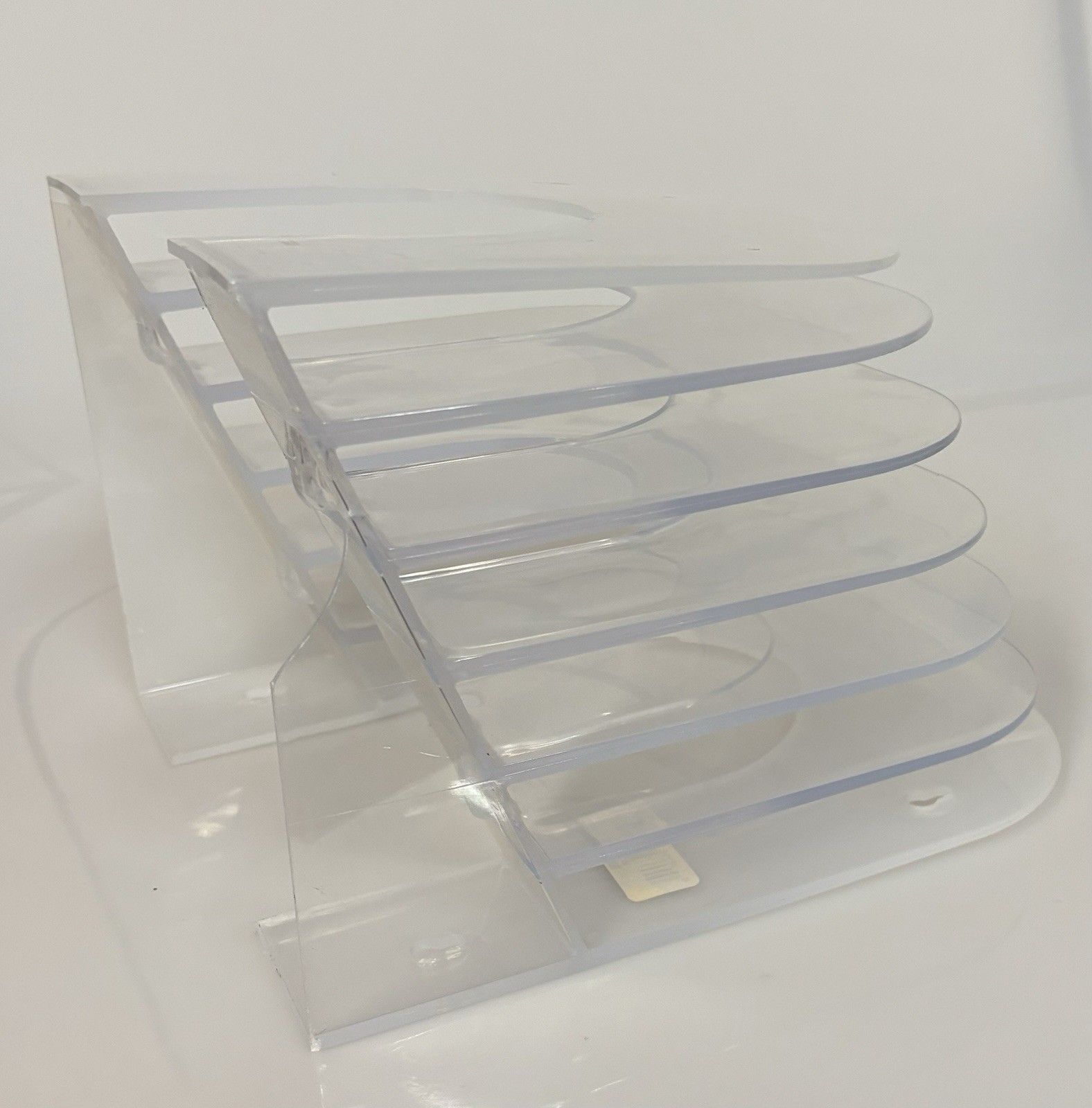 Clear Multi-Tiered 6 Shelf Desktop Organizer 7×9.5×10” Excellent Condition