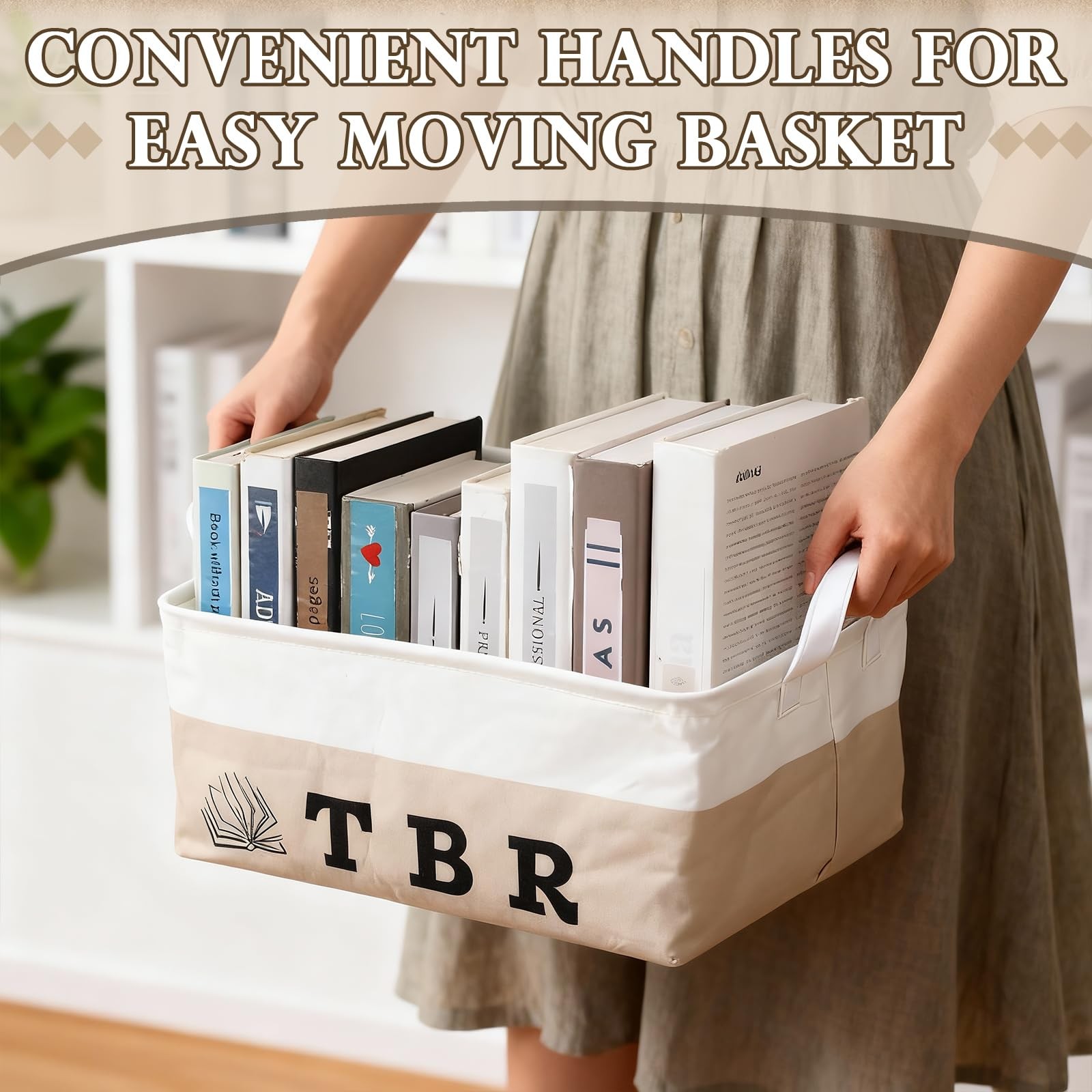 2 PCS Book Lover Gifts TBR Storage Basket Bookish Accessories Student Gift