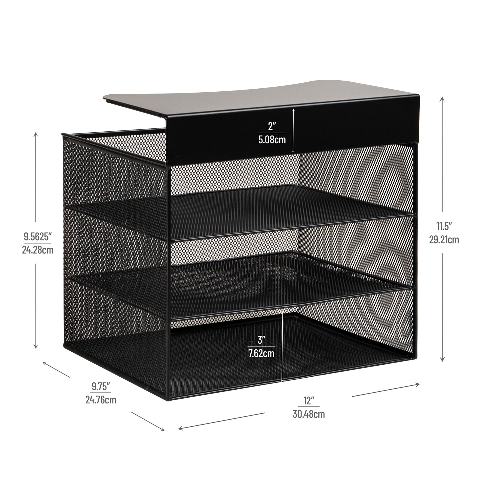 Mind Reader Slide-On Under Desk File Organizer No Tools Required Hanging
