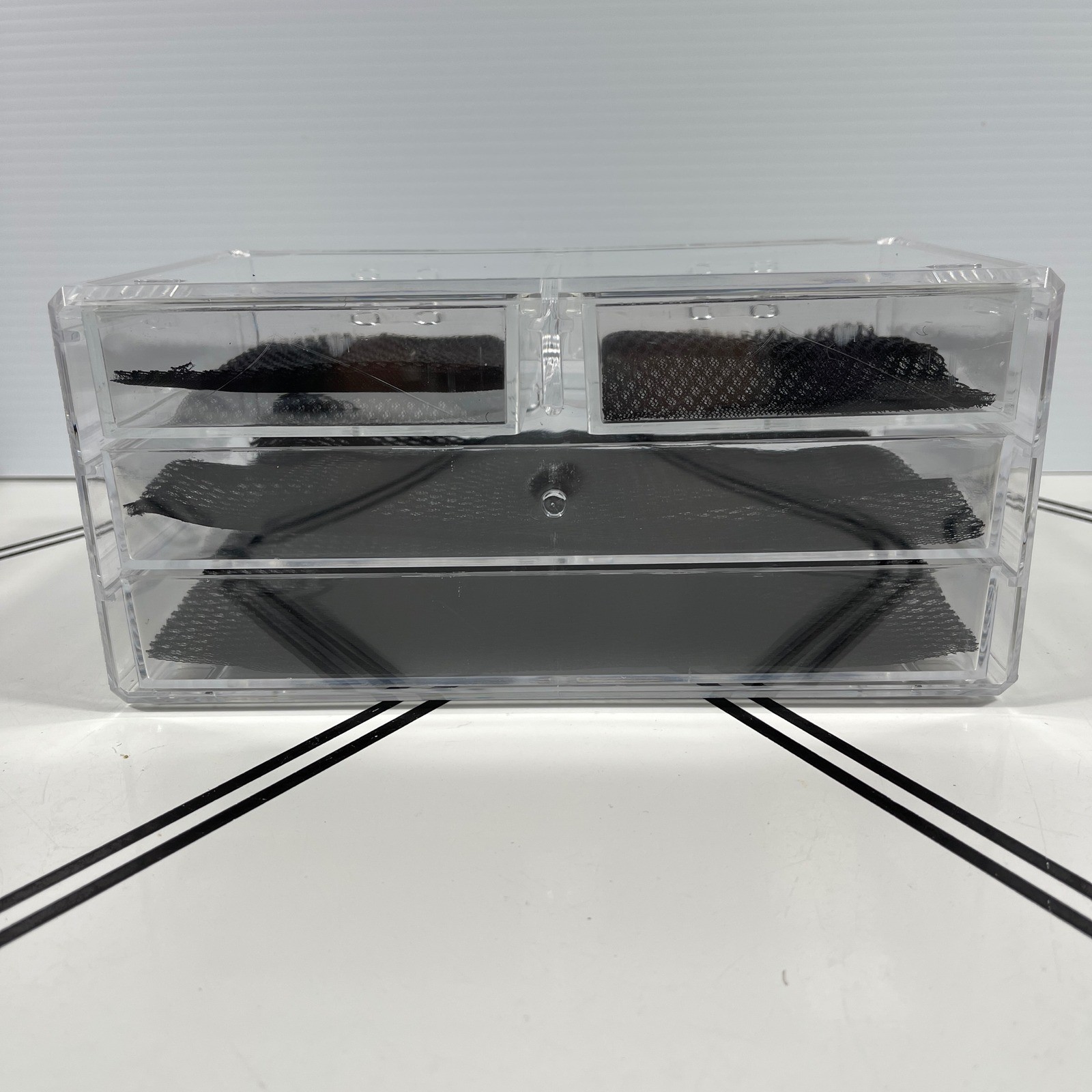 Clear Acrylic Cosmetic Organizer 3 Drawer Makeup Jewelry Display Storage Box