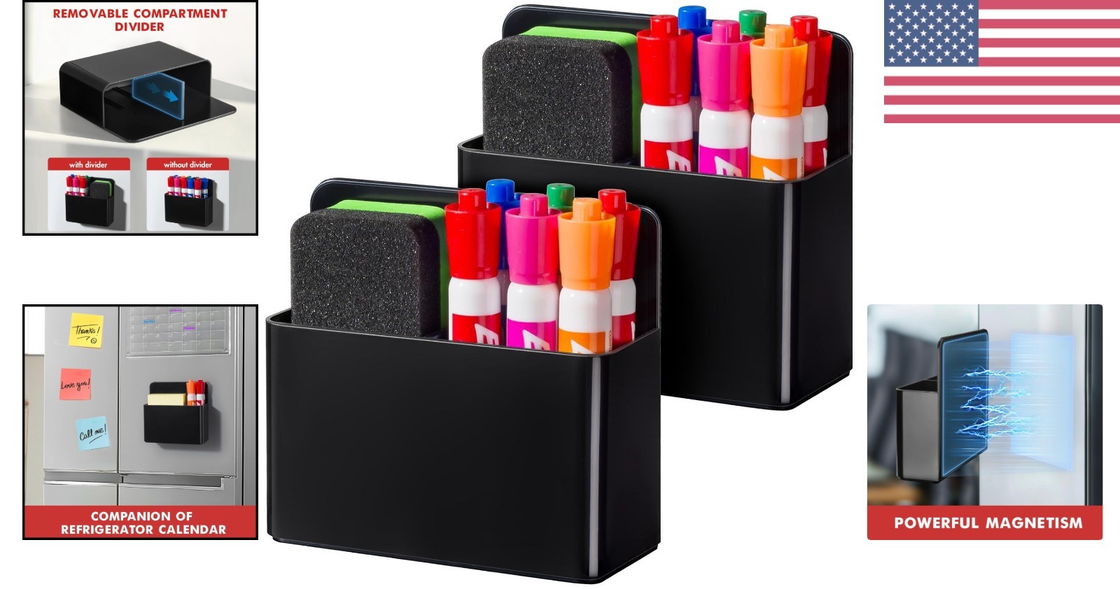 Elegant Magnetic Pen Caddy for Fridge – Versatile Organizer for Home & Classroom