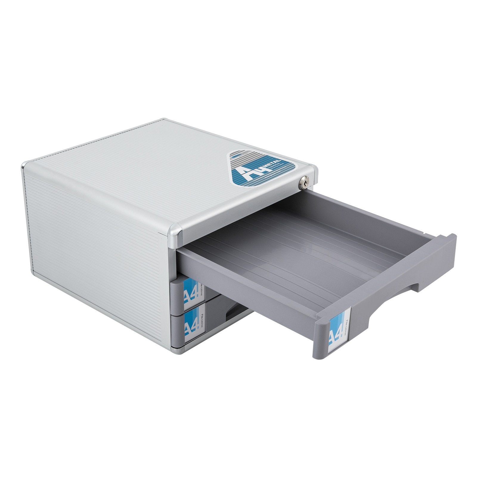 File Box Storage Filing Desk Organizer Locking File Cabinet 3 Drawers for Office