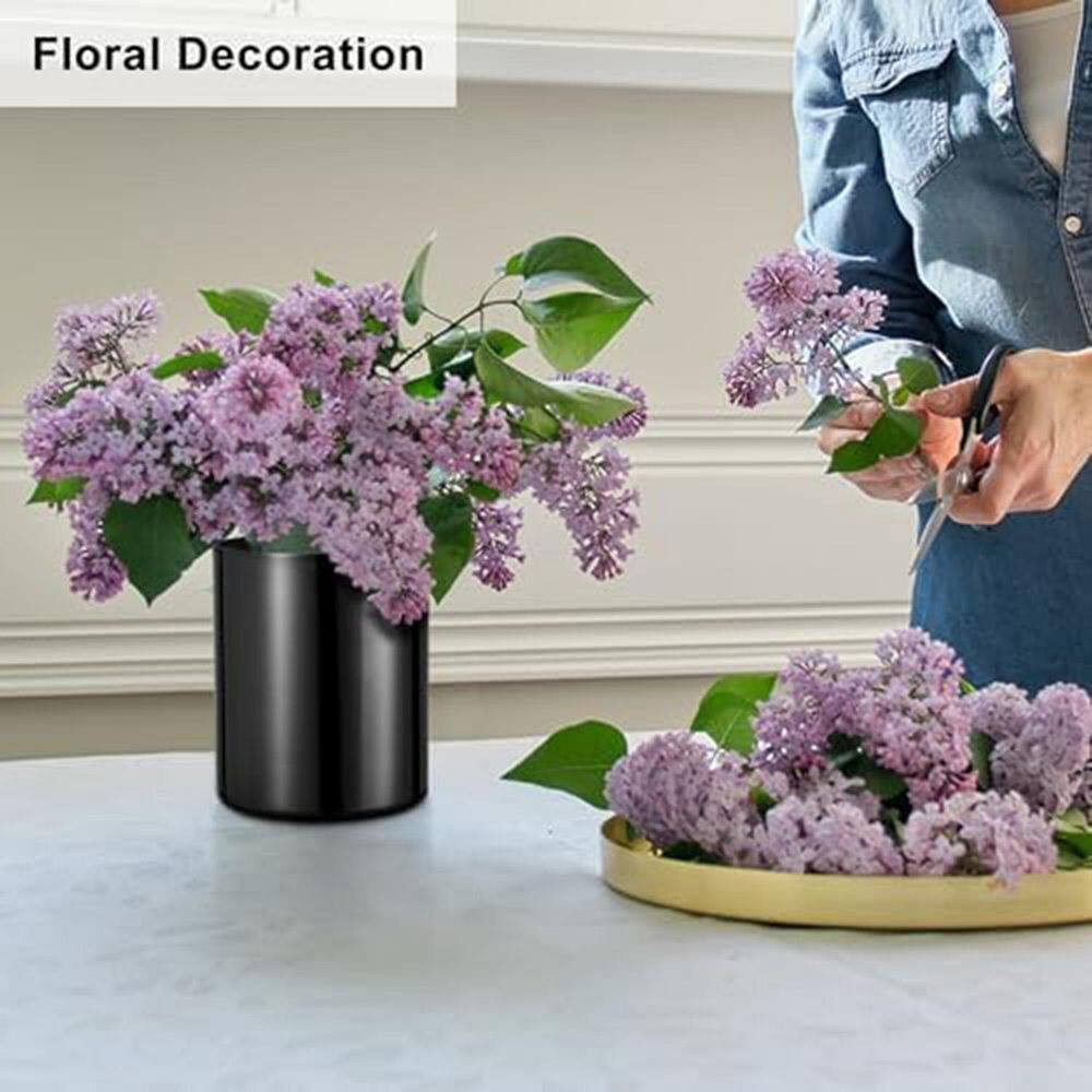 1-Pack Black Pen Holder Stainless Steel Mirror Finish Brushed Interior Modern De