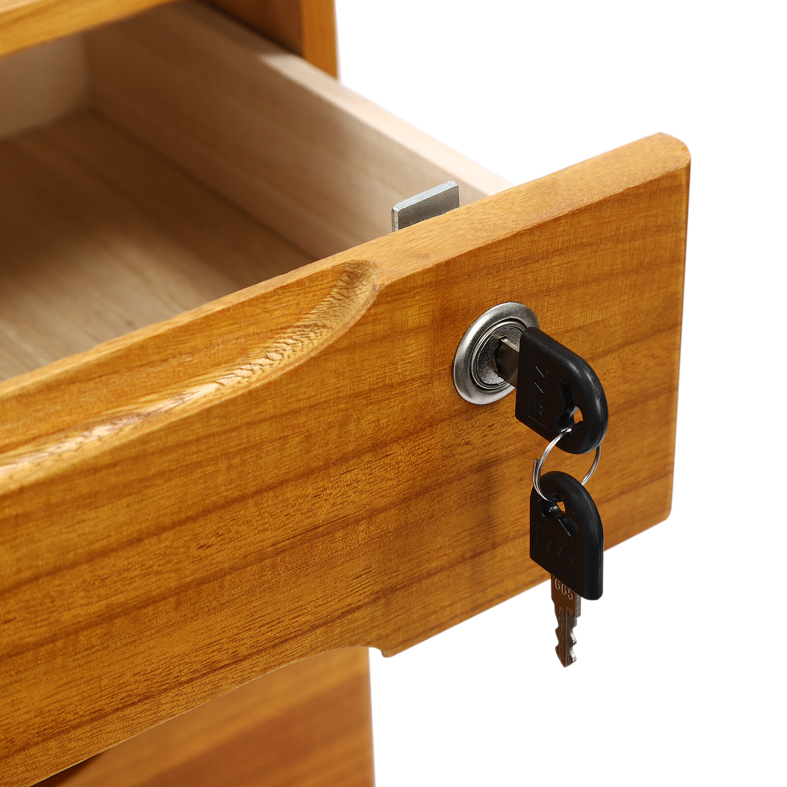 Wooden Desktop Storage Box 3-Tier Desk Organizer w/ Lockable Drawers 30kg max.