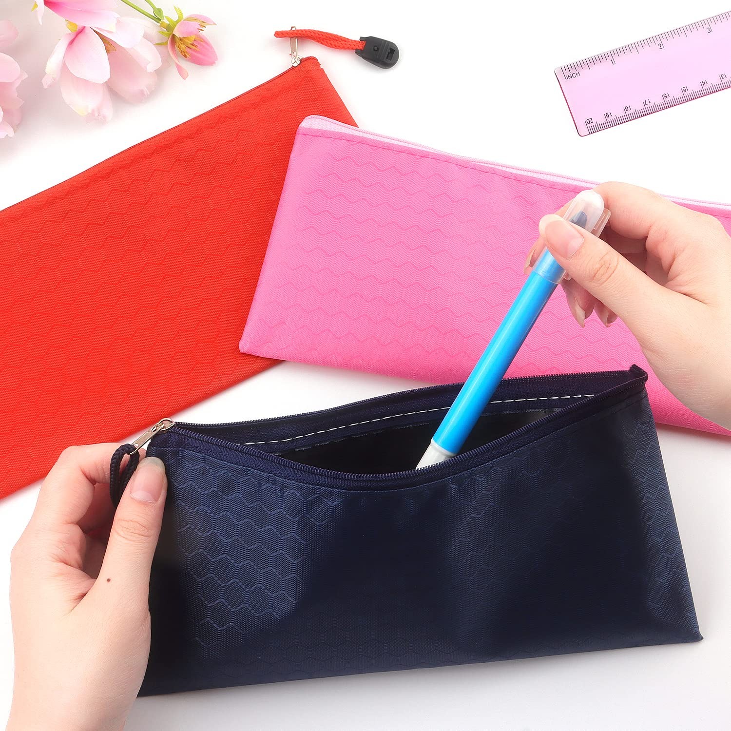 MultiPurpose Waterproof Mesh Zipper Pouch Bags Travel Organizer 12 PCS