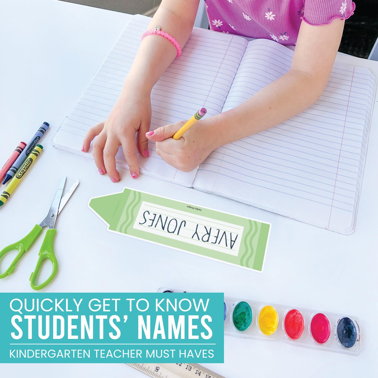 Desk Name Tags for Classroom 36 Student Desk Name Plates Colorful Pastel Crayon