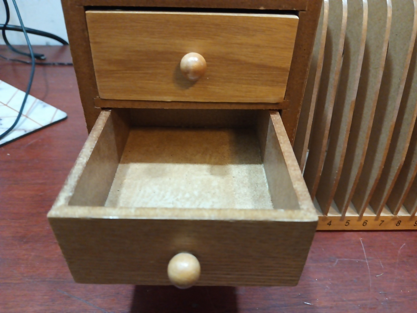 Vintage Wooden Desktop 31 Day 32 Slots Bills Mail Organizer