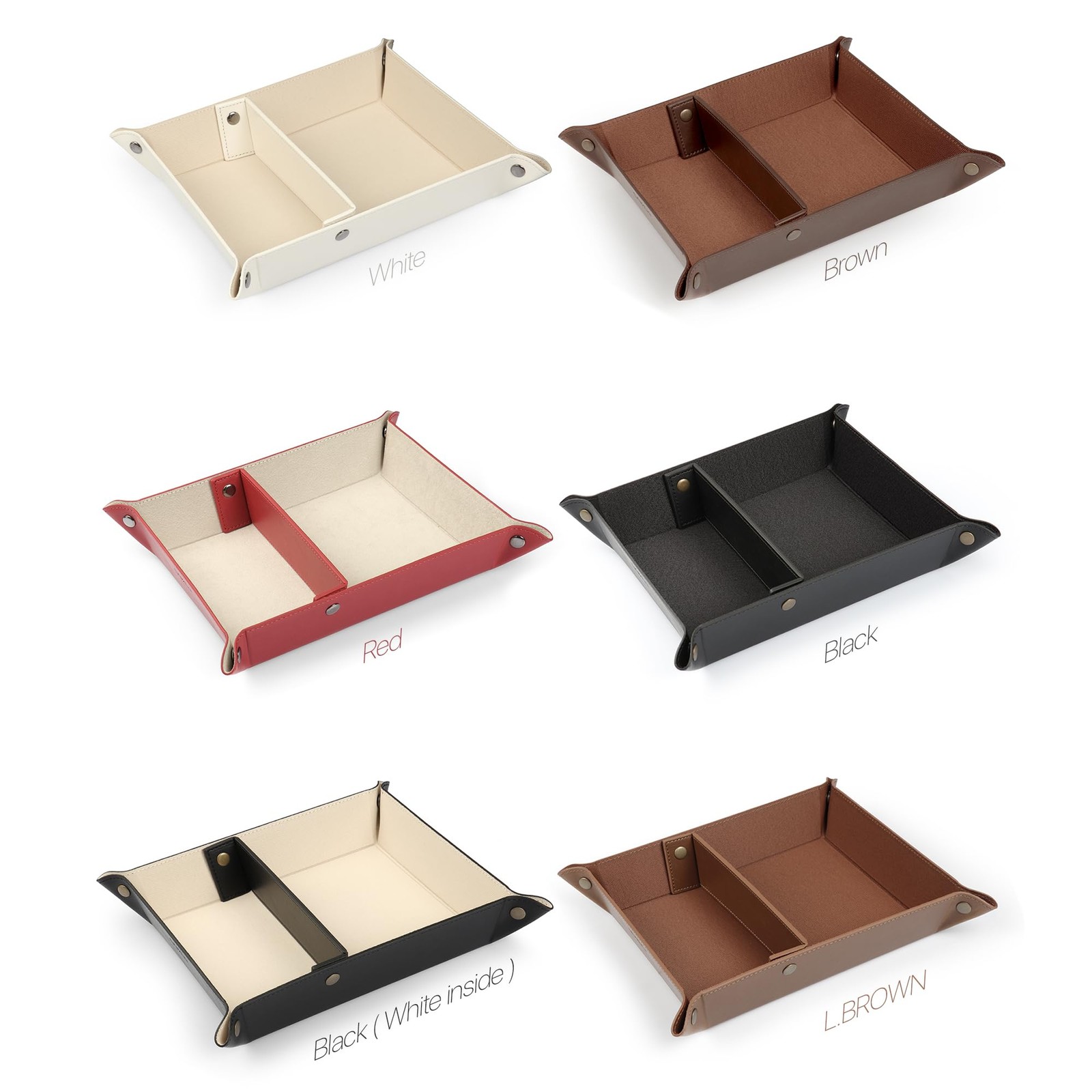 PU Vegan Leather Valet Tray 9.45 X 7.87 in for Keys, Wallet, Watch – EDC