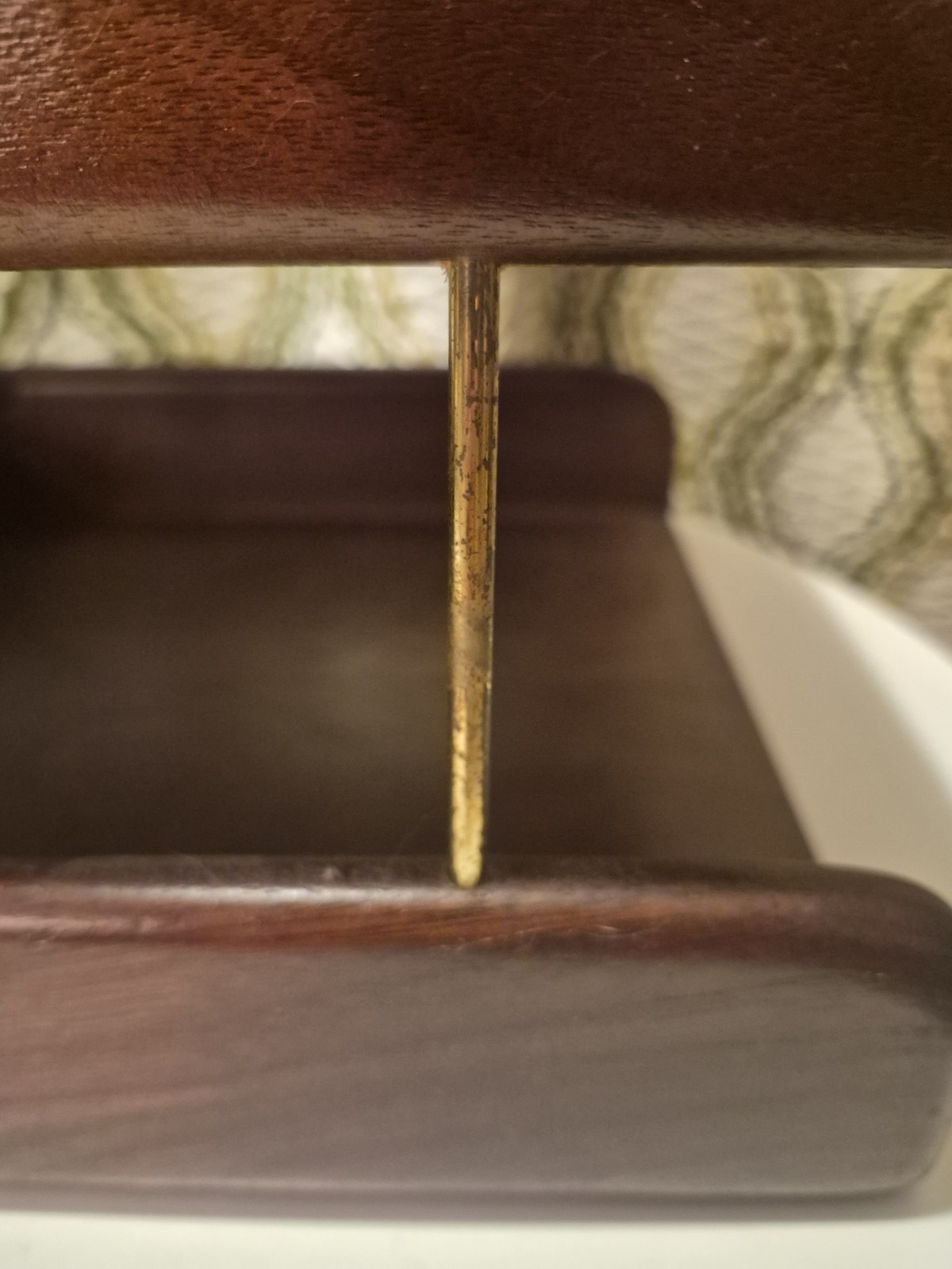 VTG Oak(?) Wooden 2-Tier File Holder Desk Organizer Paper Tray Letter Desk MCM