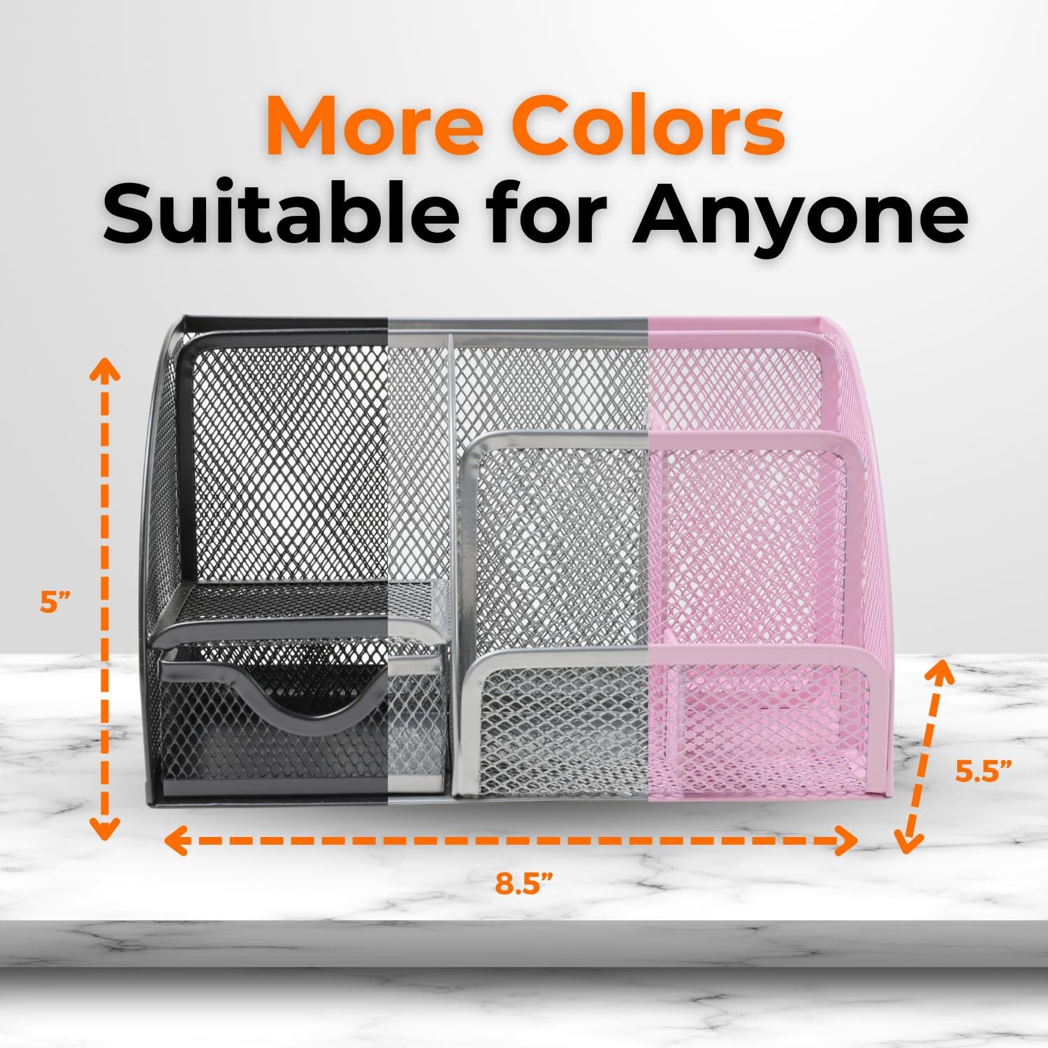 Maypes Mesh Desk Organizer � Office Desk Organizer with Sticky Notes � Desk A…