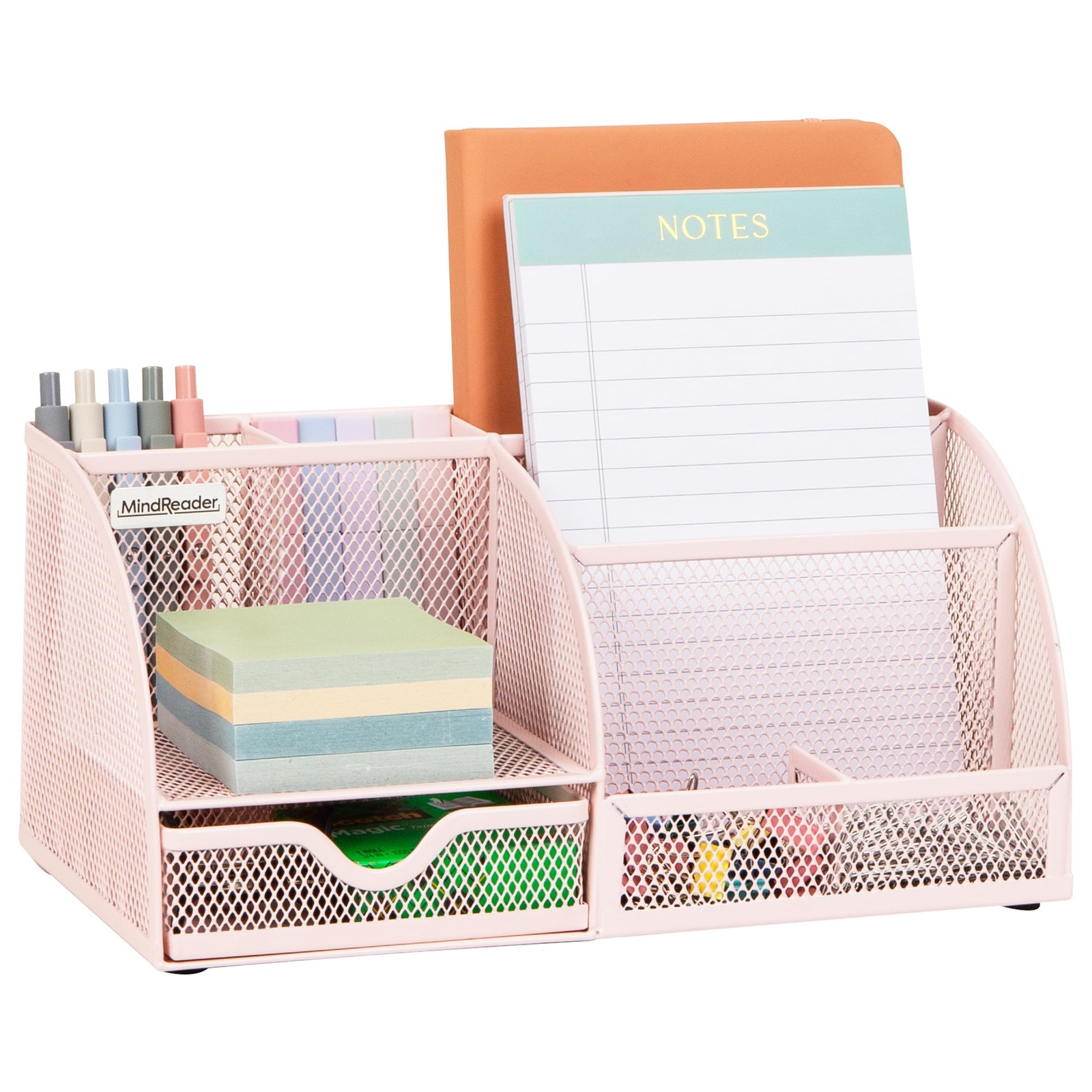 Mind Reader 7-Compartment Desktop Organizer, File & Accessory Storage, Metal …