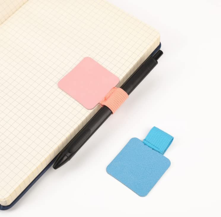 HLLMX 6 PCS Pen Loop Holder Self-Adhesive Leather Pen Loop with Elastic Band …