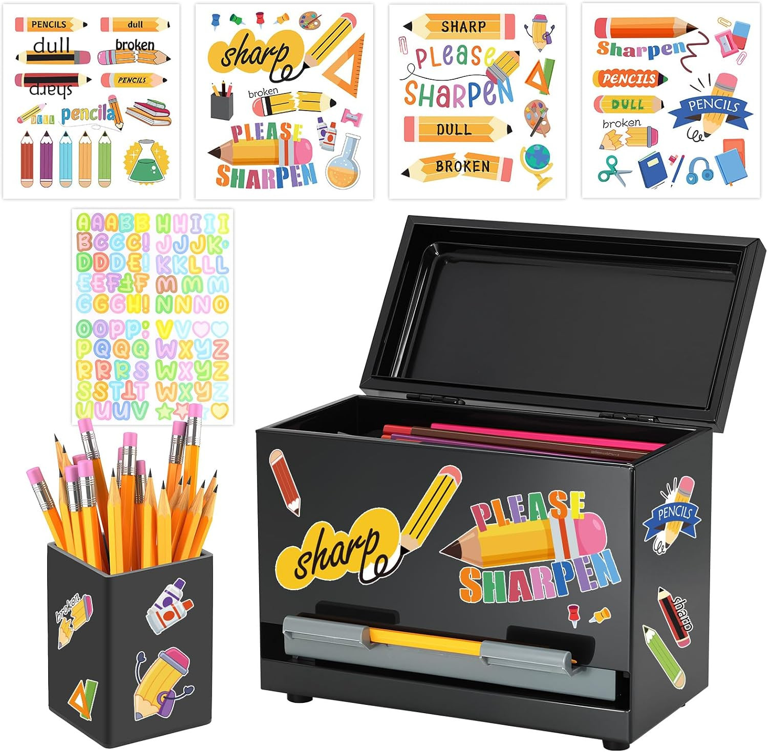 Pencil Dispenser for Classroom Stainless Steel Pencil Holder for Desk, Pencil Di