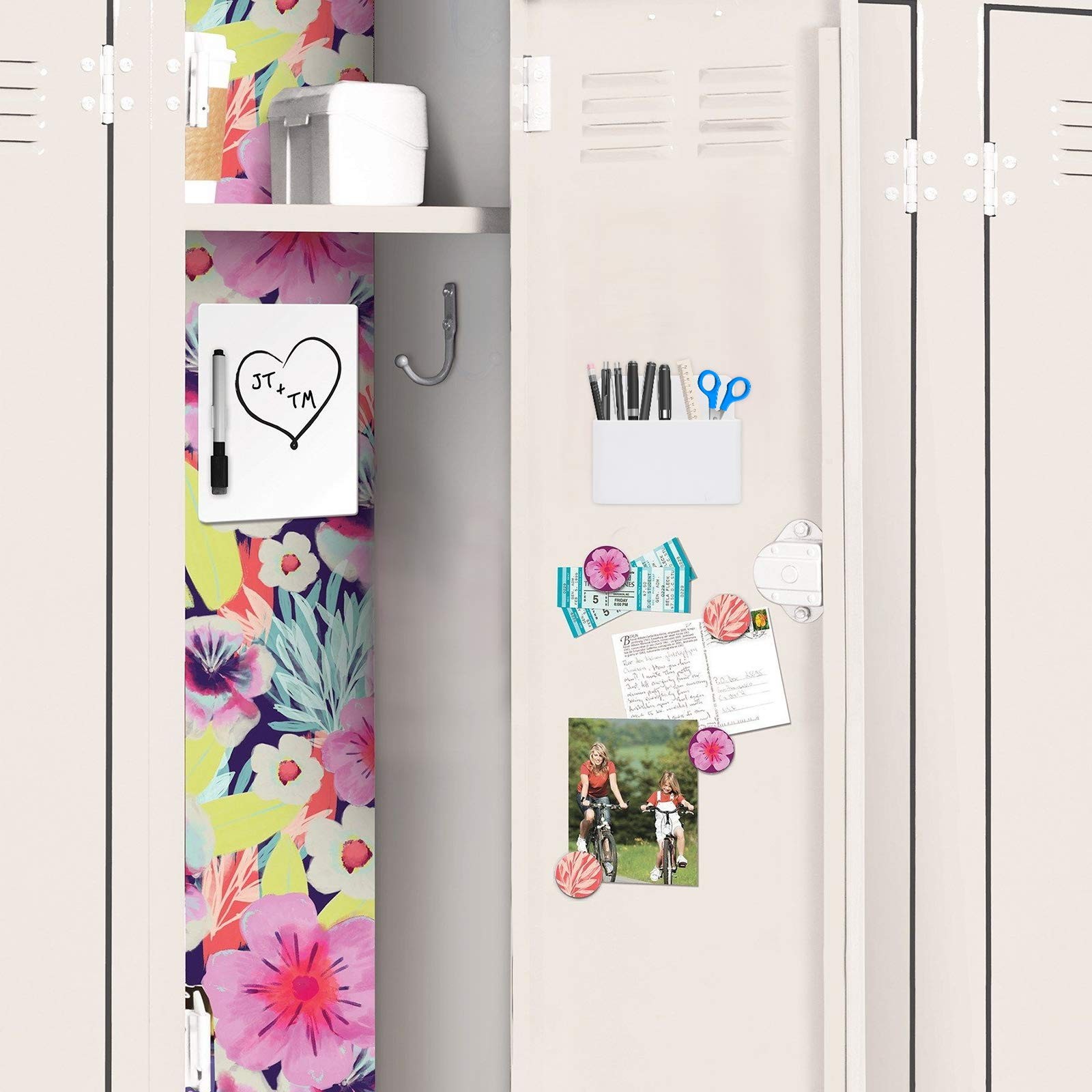 White Magnetic Pencil Cup, White Locker Organizer, Pencil Storage Cup with St…