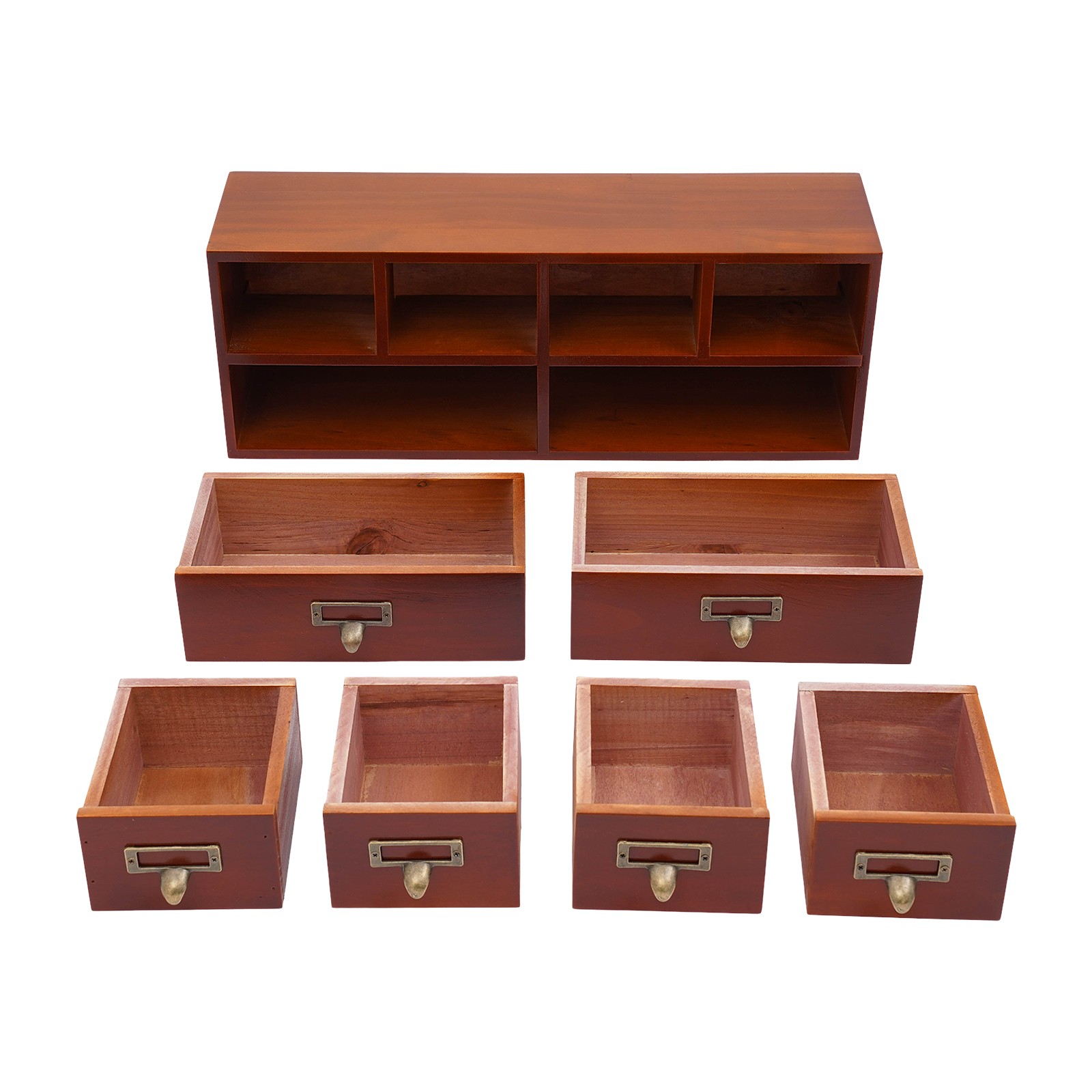 Retro Style Desktop Organizing Cabinet with 6 Drawers Desk Organizer Storage