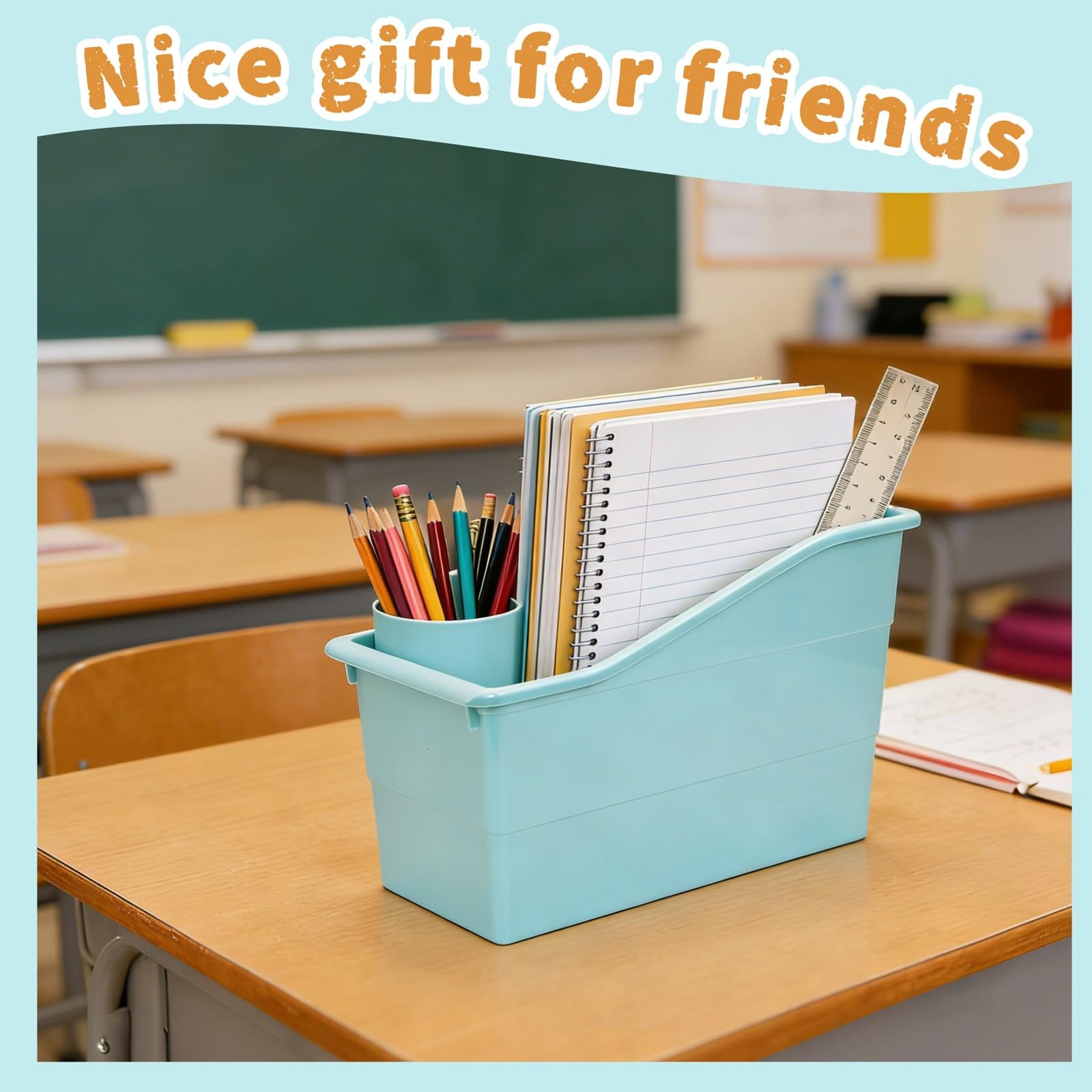 6 PCS Magazine Holders Book Bins Plastic Binder Organizers Pastel Colors