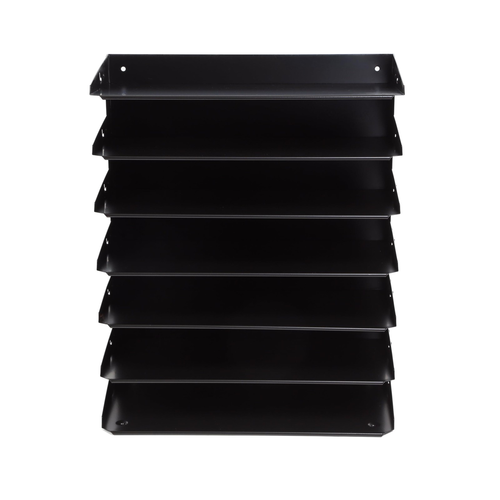 Black Desk Organizer CADDY Seven Slot Steel Paper Sorter for Office Home Use