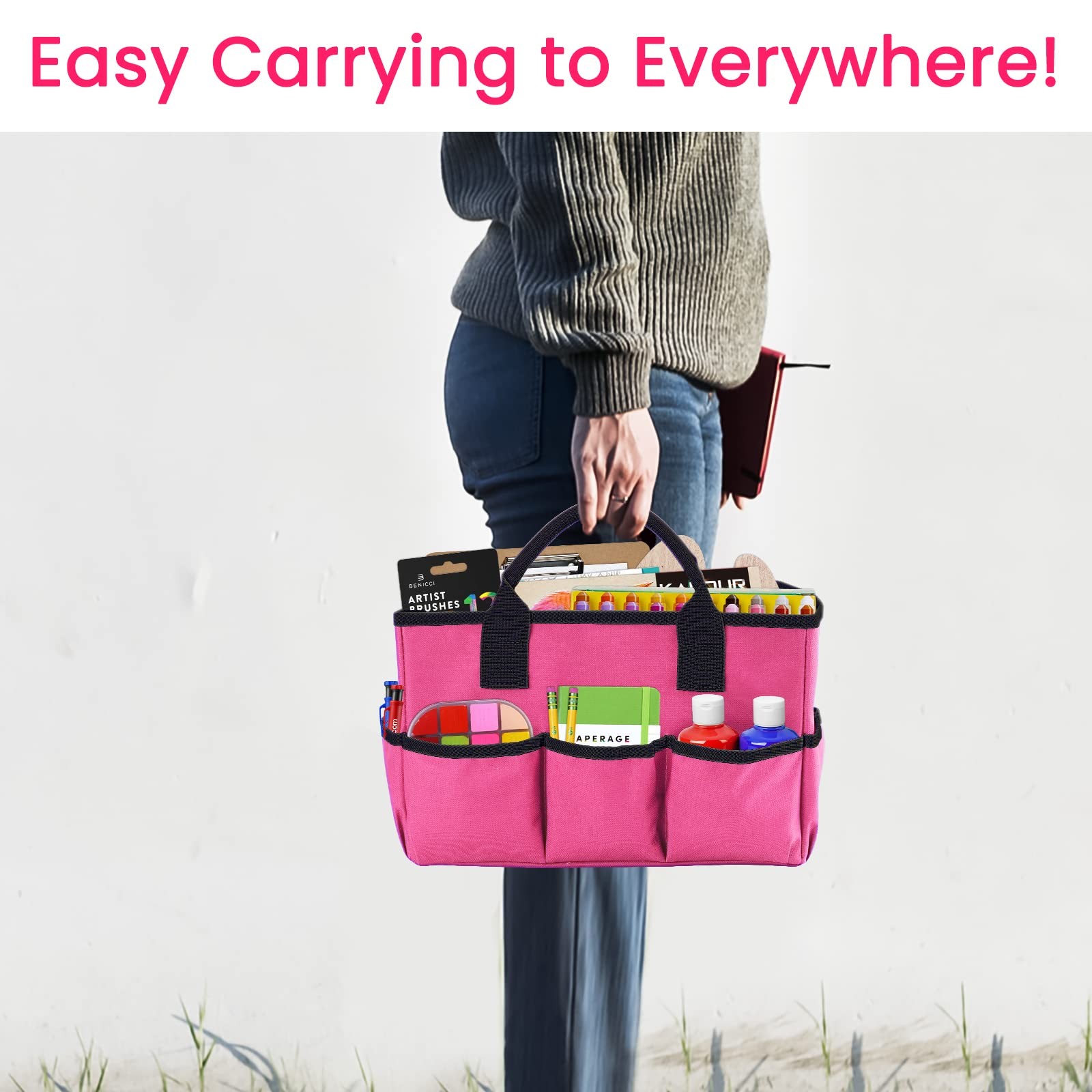Godery Desktop Tote and Organizer, Teacher Helper Caddy Bag for Arts, Books, …