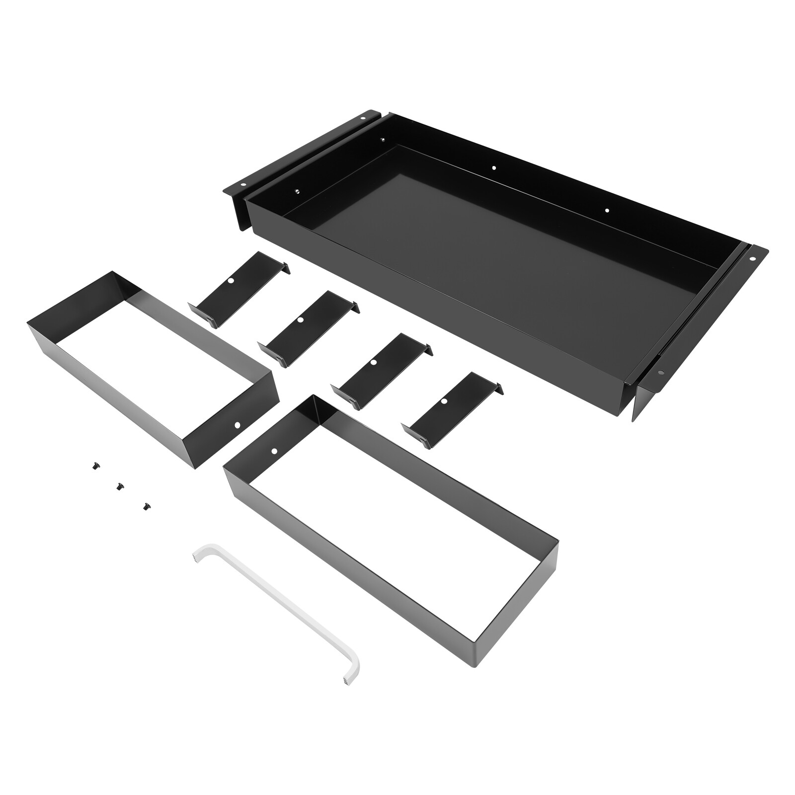 New 21.5″ Black Under Desk Mounted Sliding Pull-out Drawer For Standing Desks