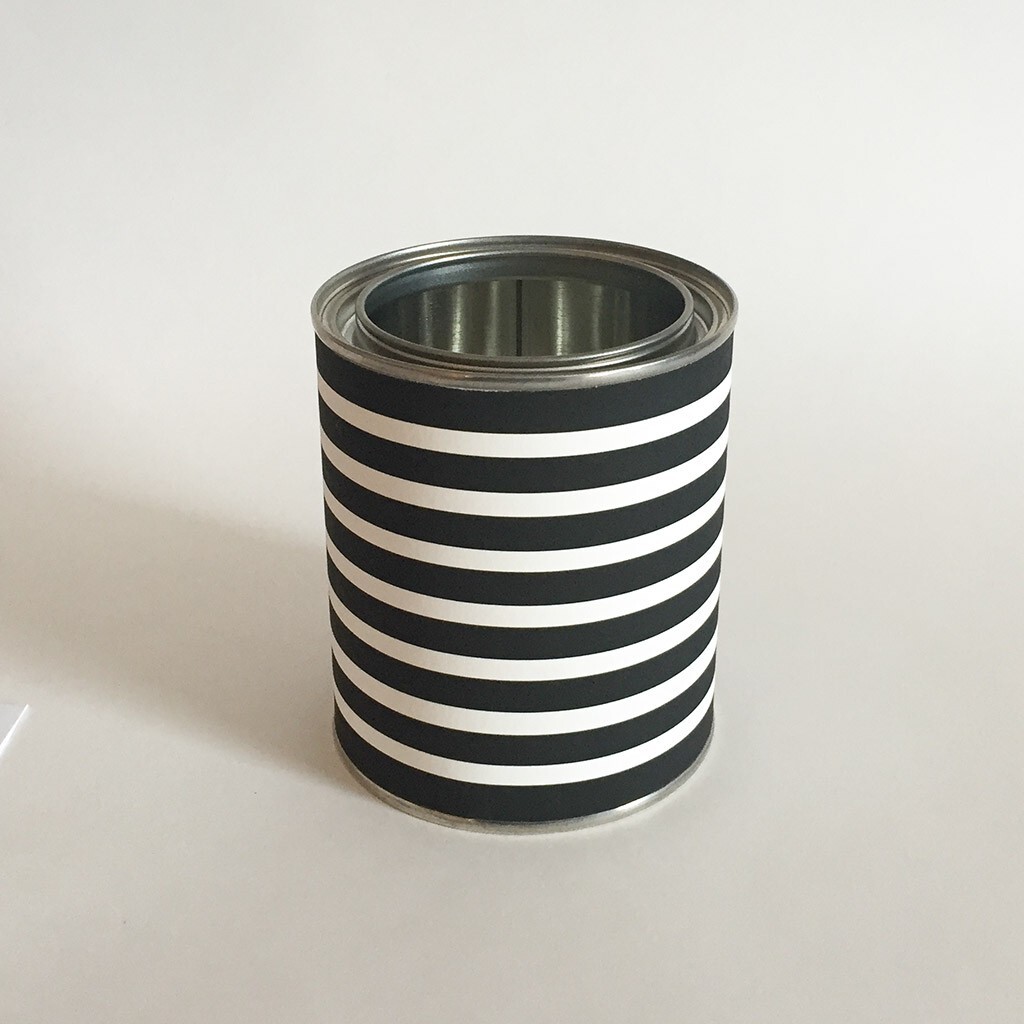 Pencil Cup Holder black and White stripe